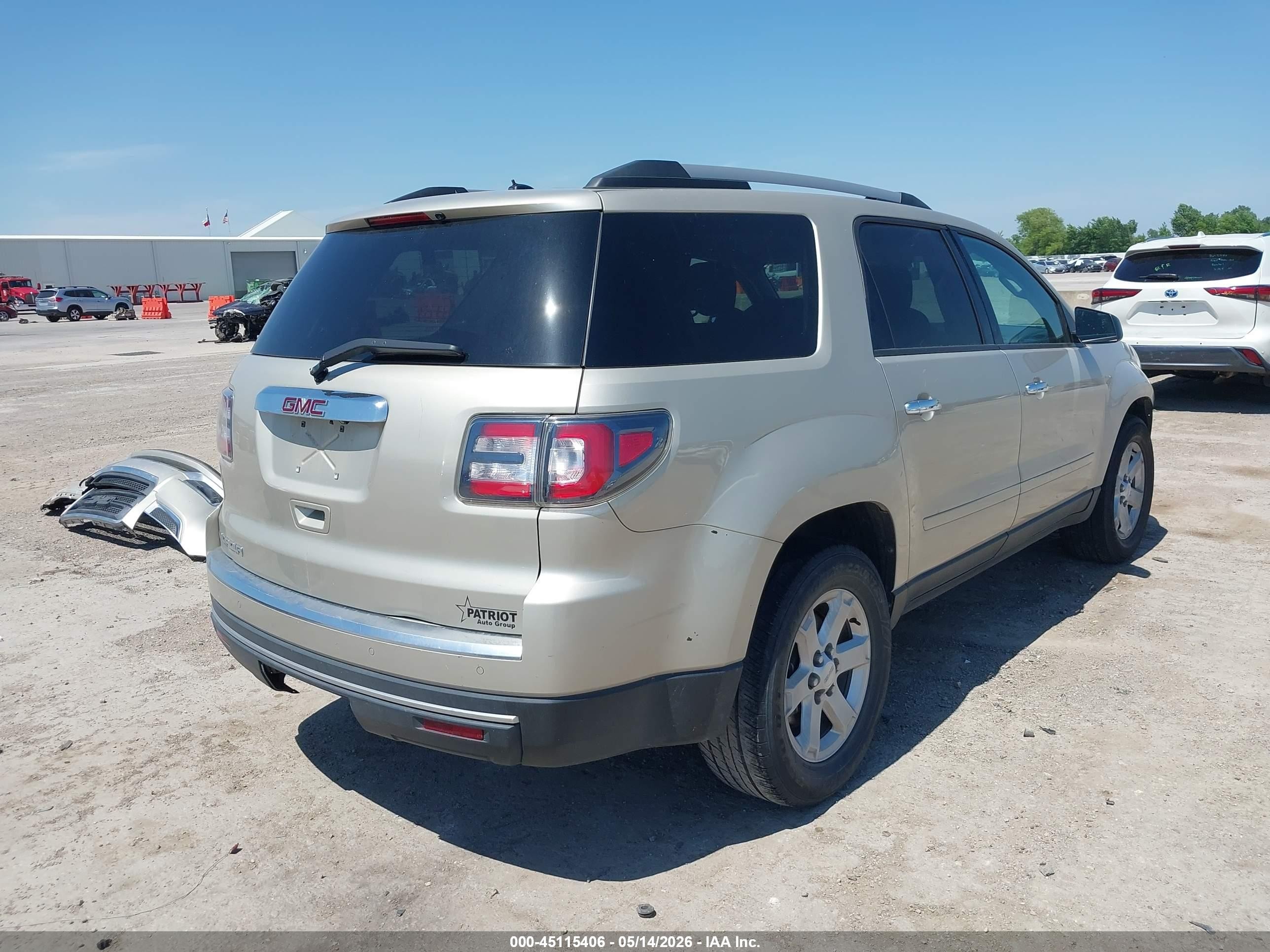 2015 Gmc Acadia Sle-2 Champagne vin: 1GKKRPKD2FJ350454