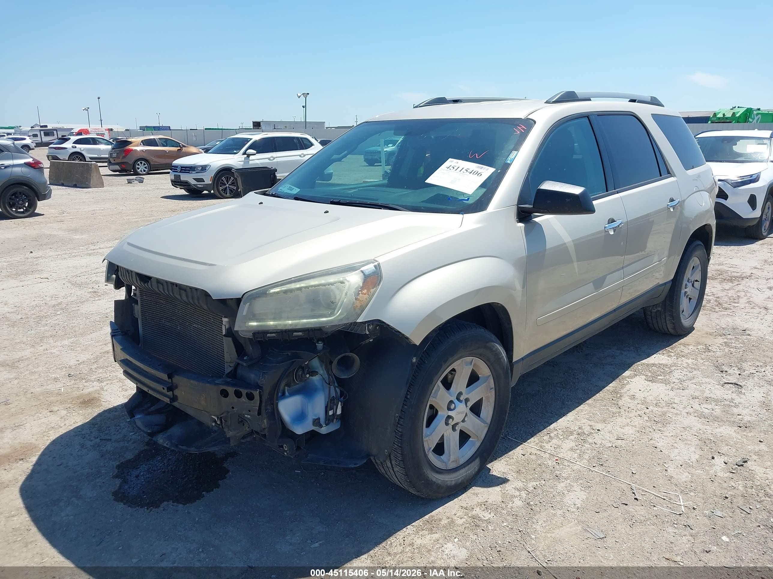 2015 Gmc Acadia Sle-2 Champagne vin: 1GKKRPKD2FJ350454