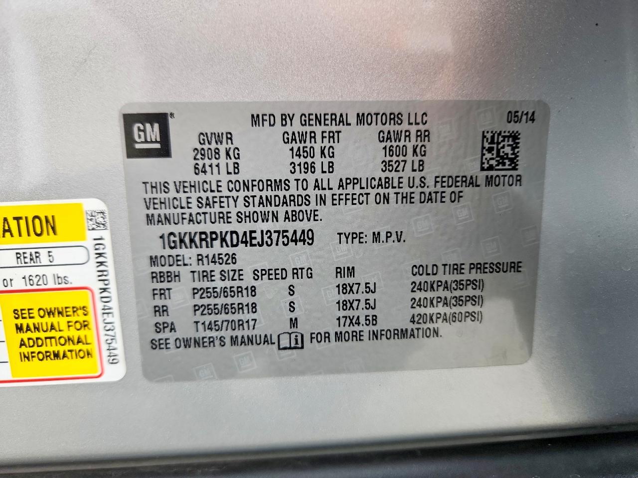 2014 Gmc Acadia Sle Silver vin: 1GKKRPKD4EJ375449