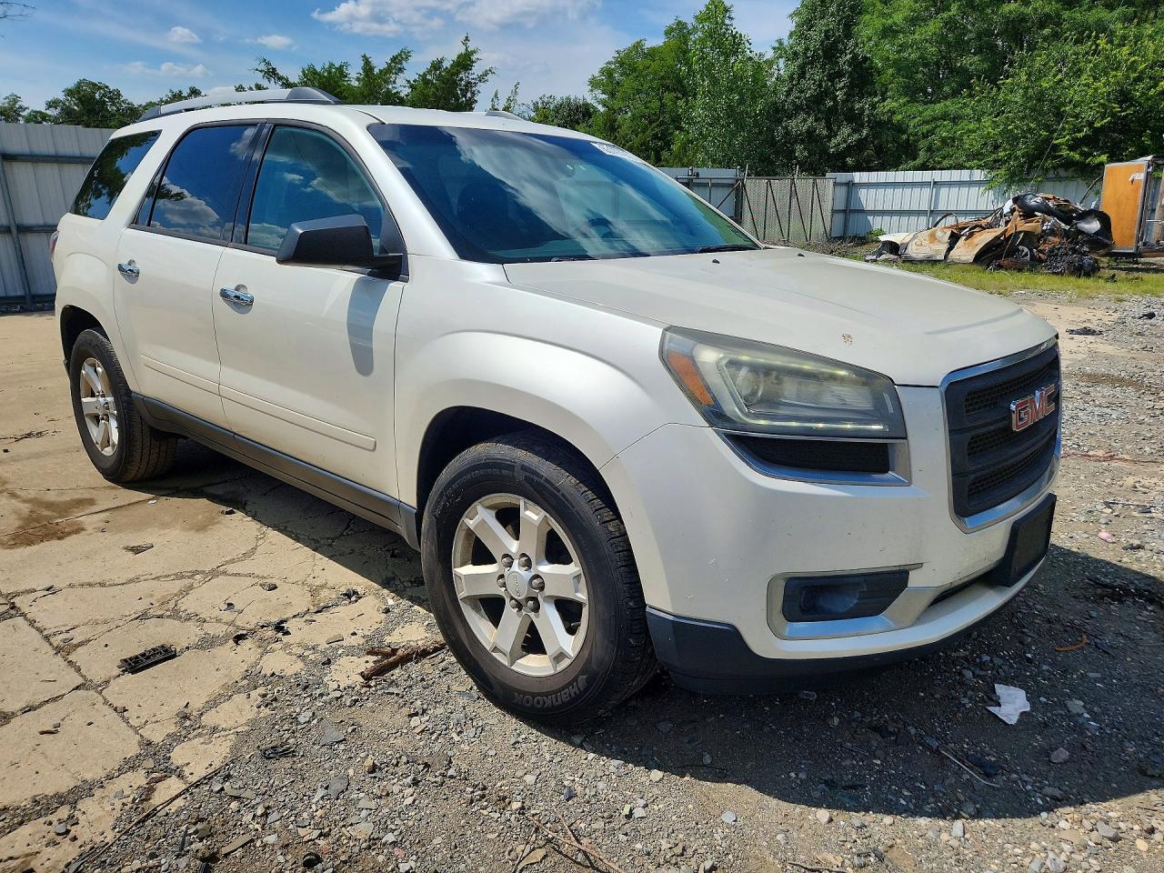 2015 Gmc Acadia Sle White vin: 1GKKRPKD6FJ273765