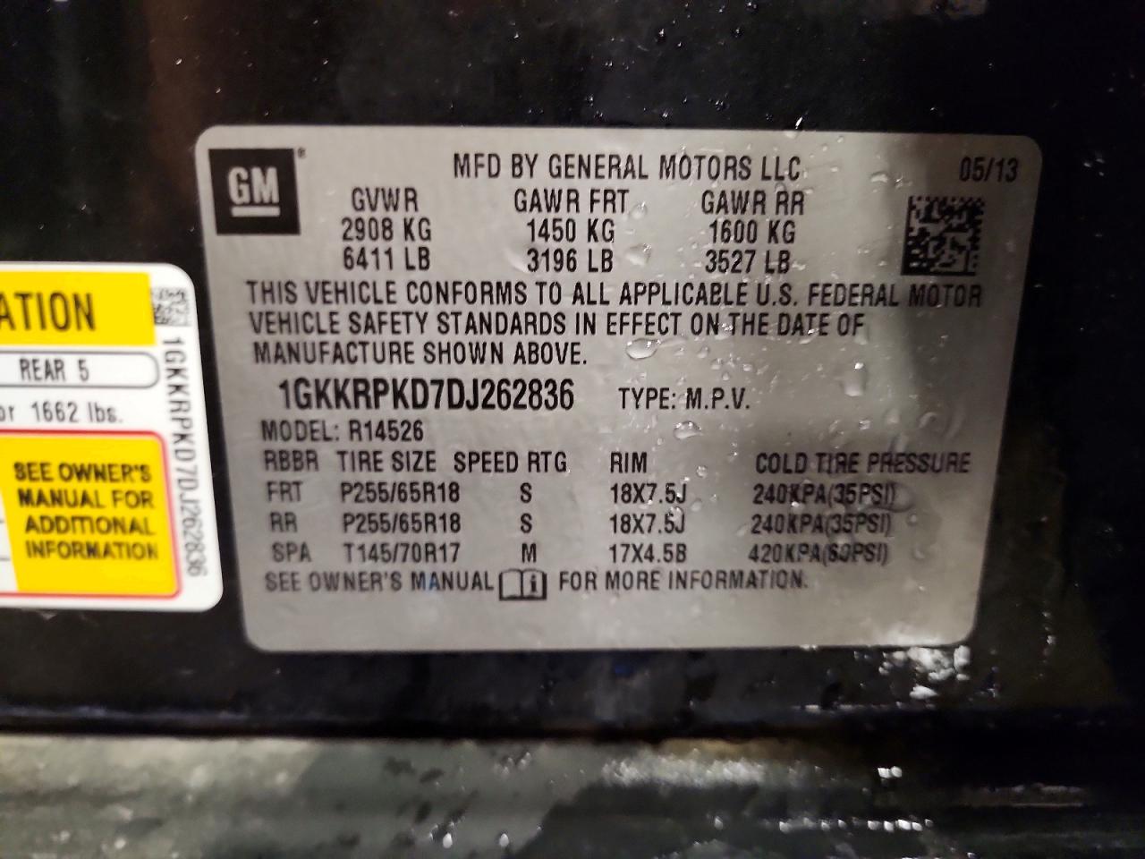 2013 Gmc Acadia Sle Черный vin: 1GKKRPKD7DJ262836
