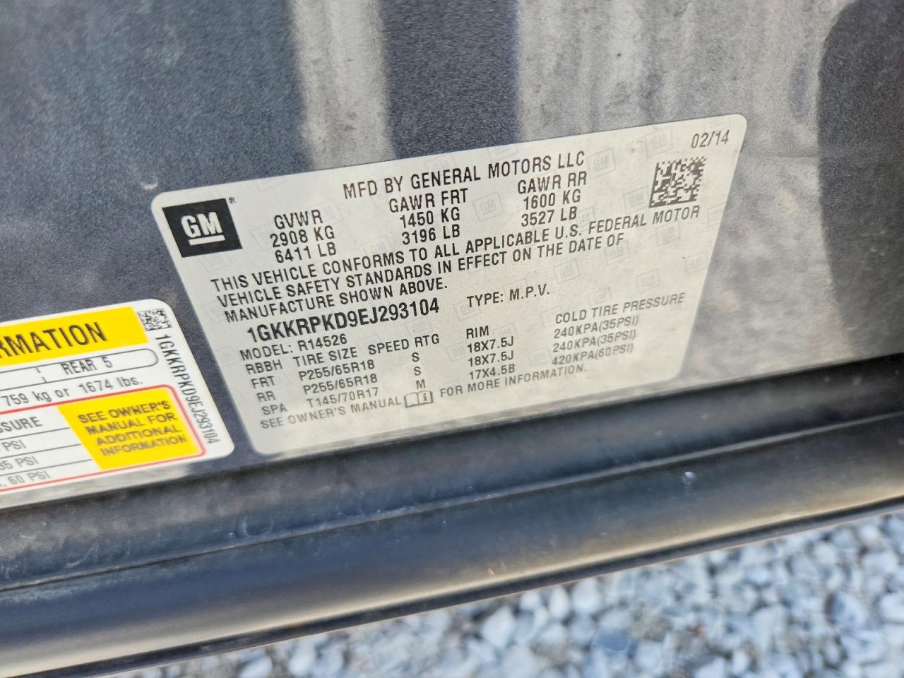 2014 Gmc Acadia Sle Gray vin: 1GKKRPKD9EJ293104