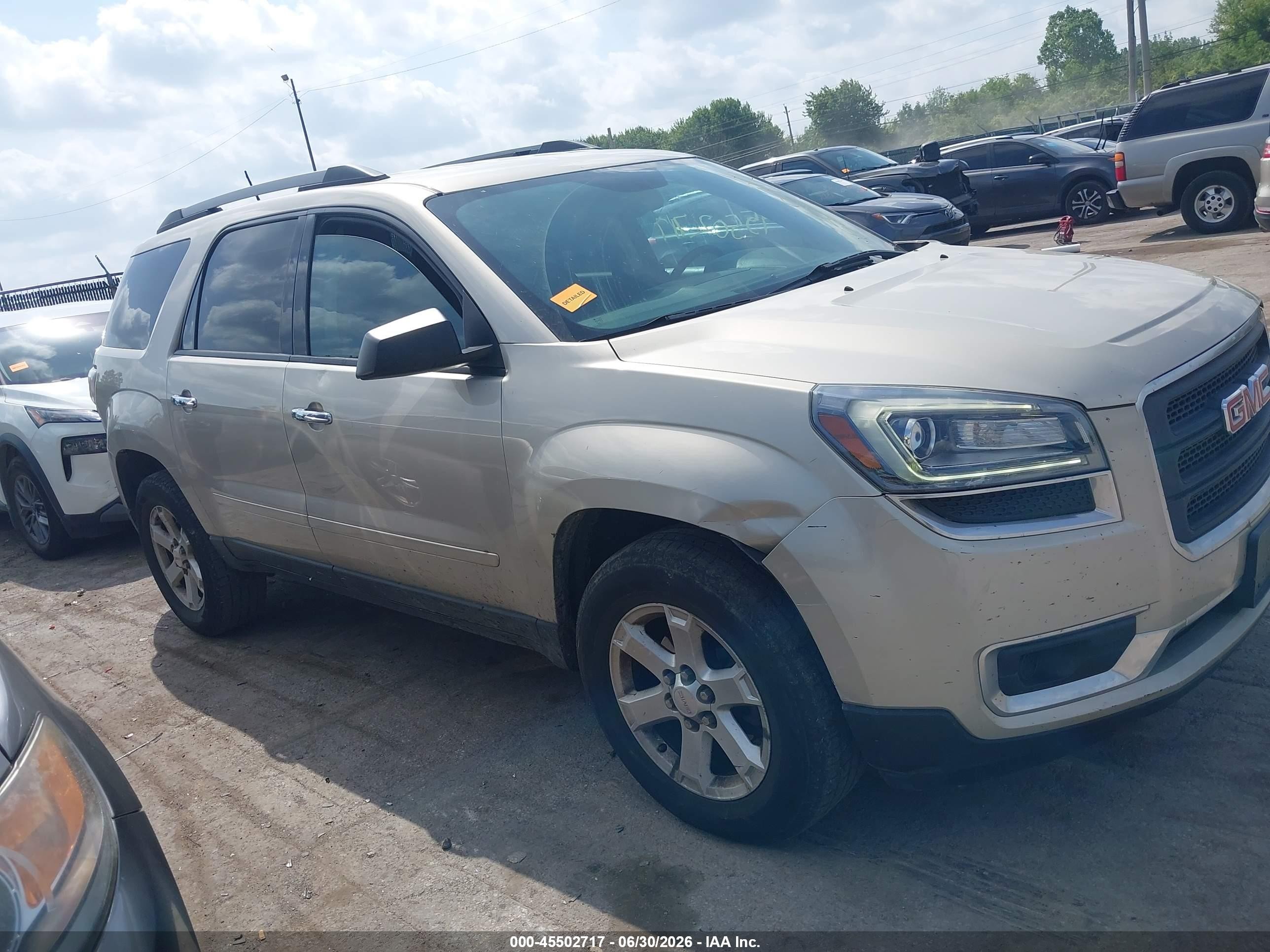 2014 Gmc Acadia Sle-2 Tan vin: 1GKKRPKDXEJ251332