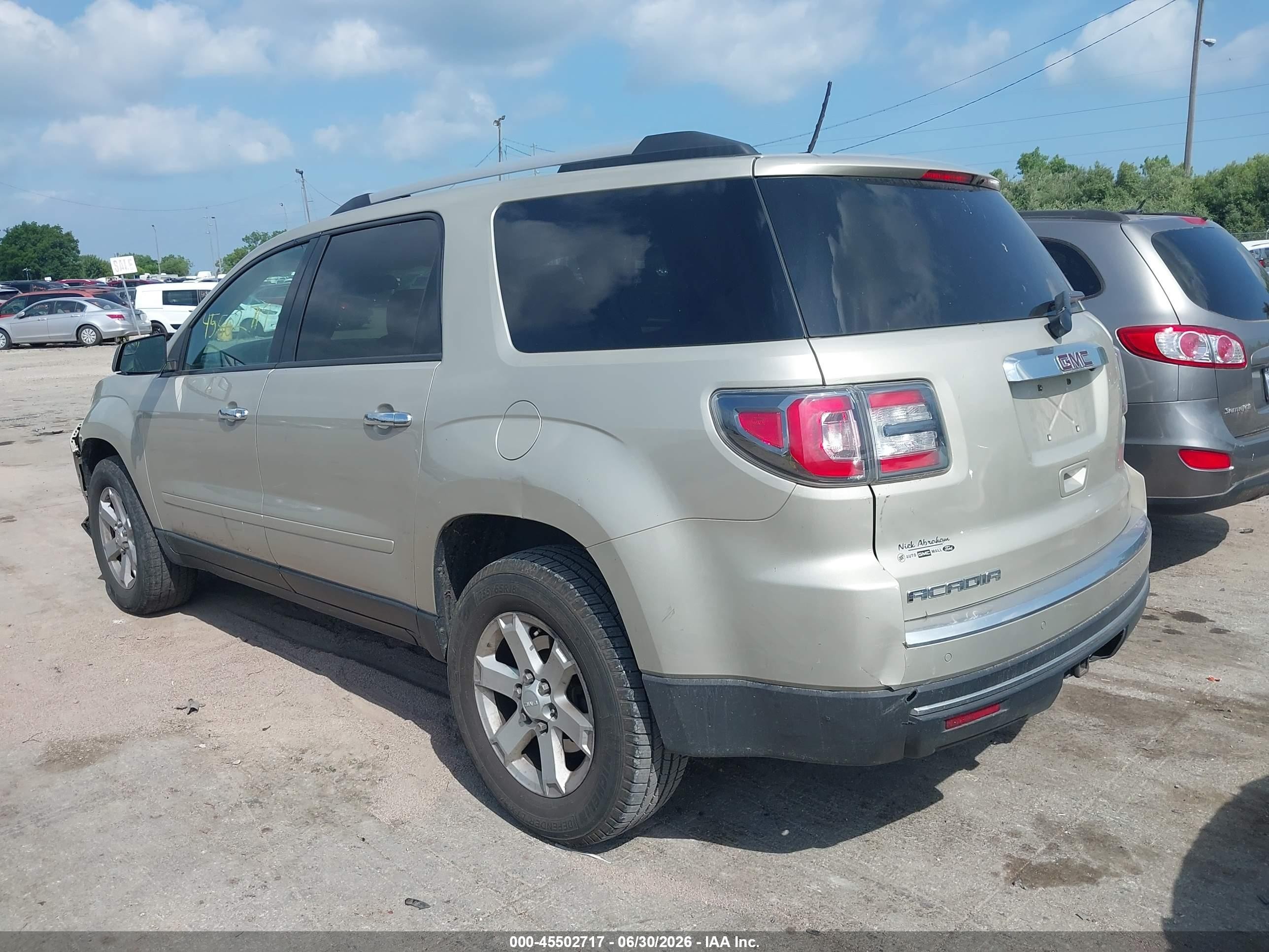 2014 Gmc Acadia Sle-2 Tan vin: 1GKKRPKDXEJ251332