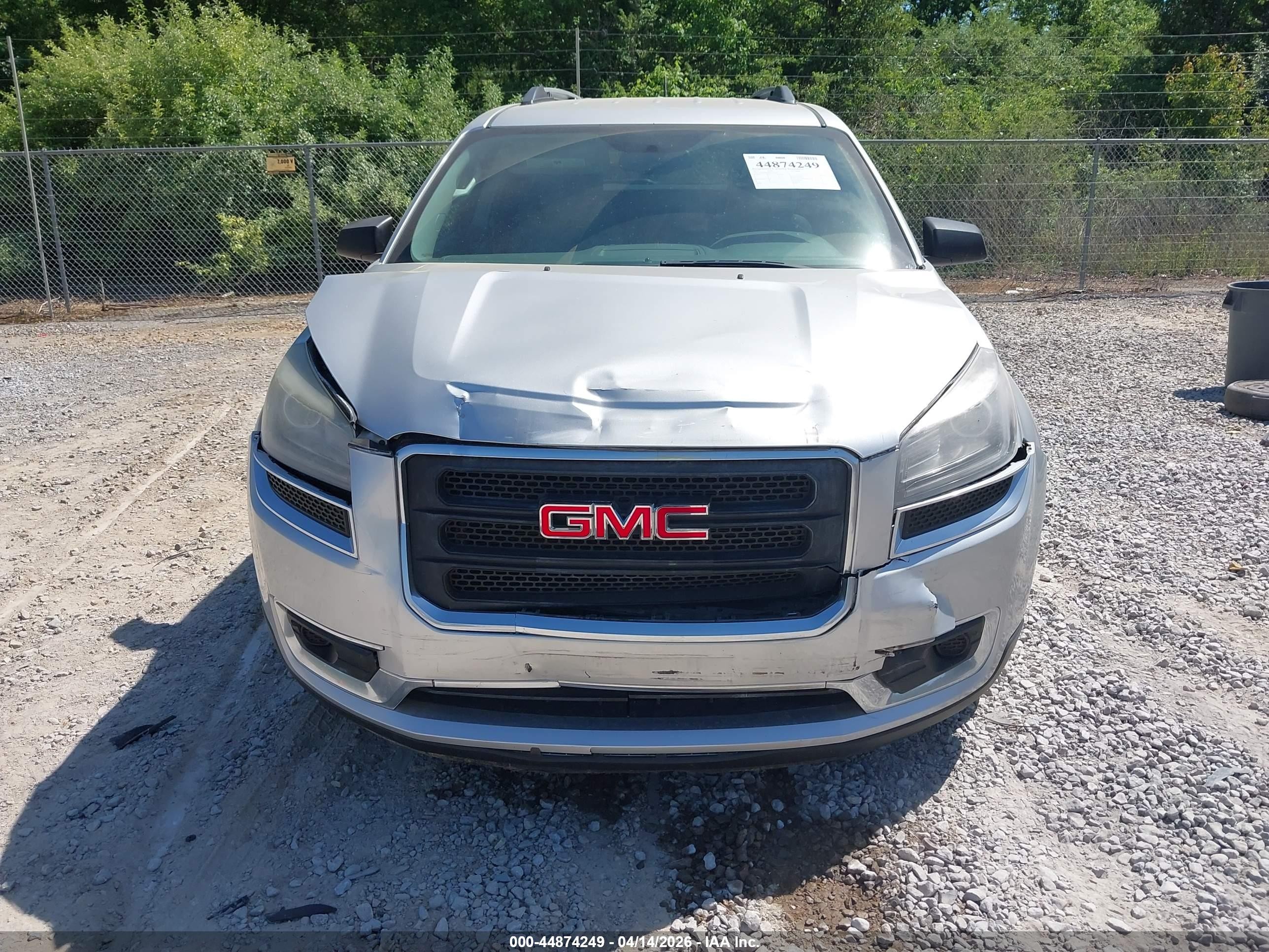 2015 Gmc Acadia Sle-2 Silver vin: 1GKKRPKDXFJ124260