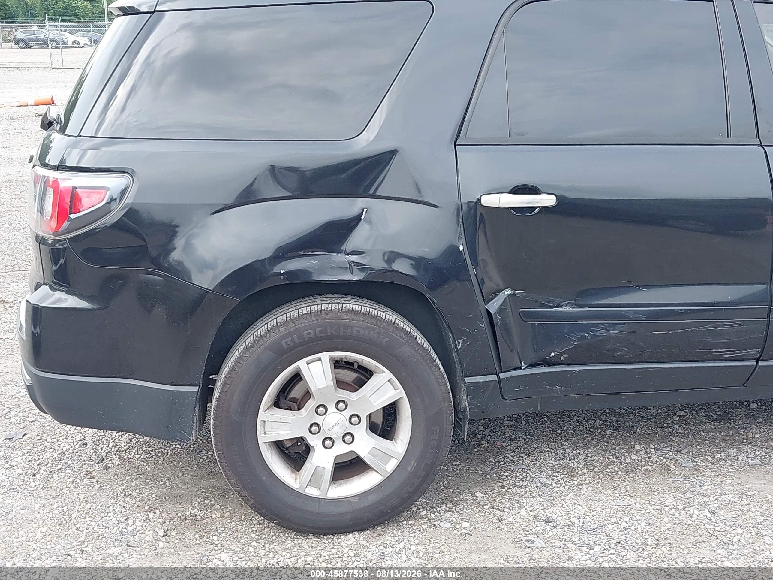 2015 Gmc Acadia Sle-2 Black vin: 1GKKRPKDXFJ250280