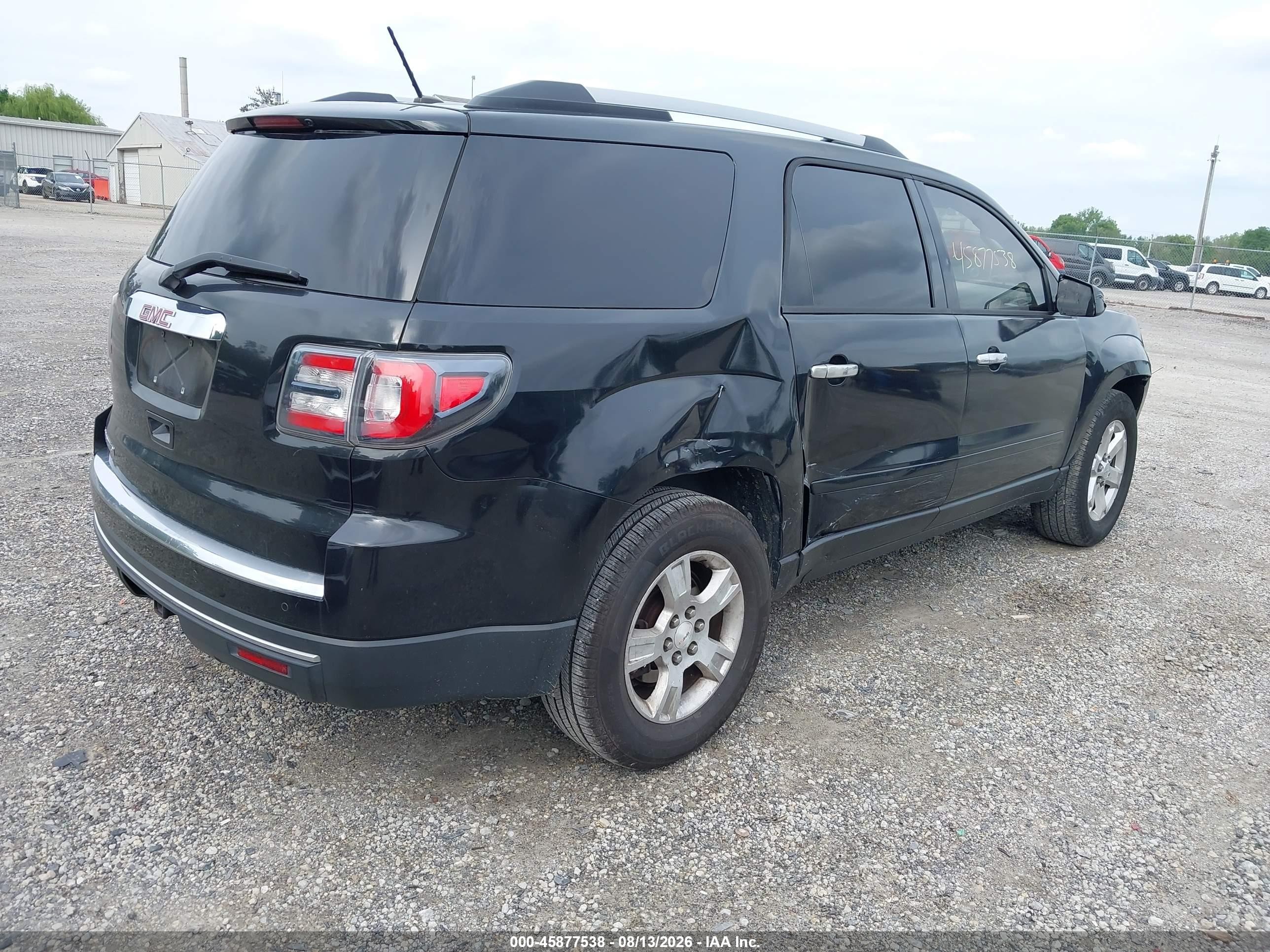 2015 Gmc Acadia Sle-2 Black vin: 1GKKRPKDXFJ250280