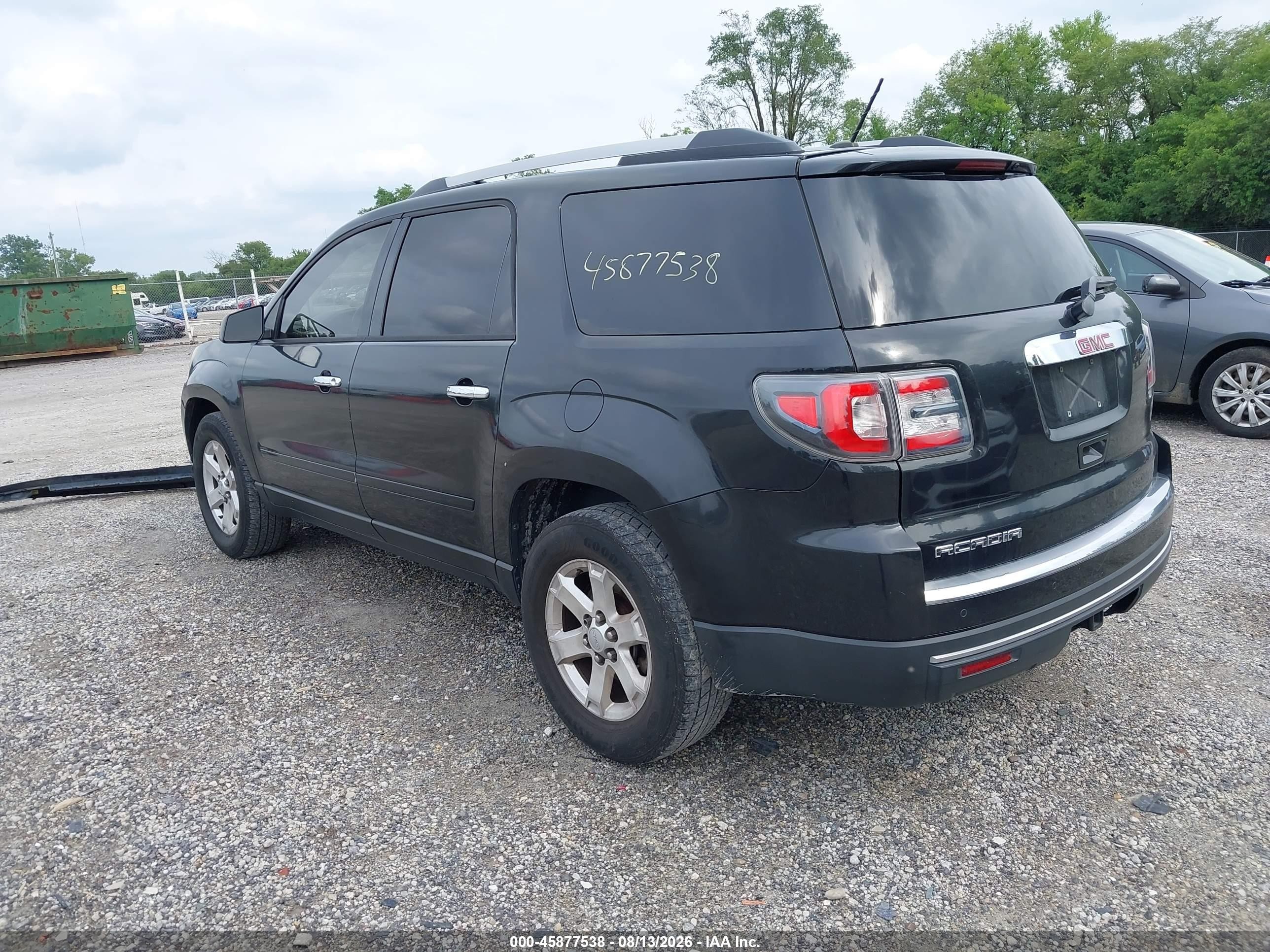 2015 Gmc Acadia Sle-2 Black vin: 1GKKRPKDXFJ250280