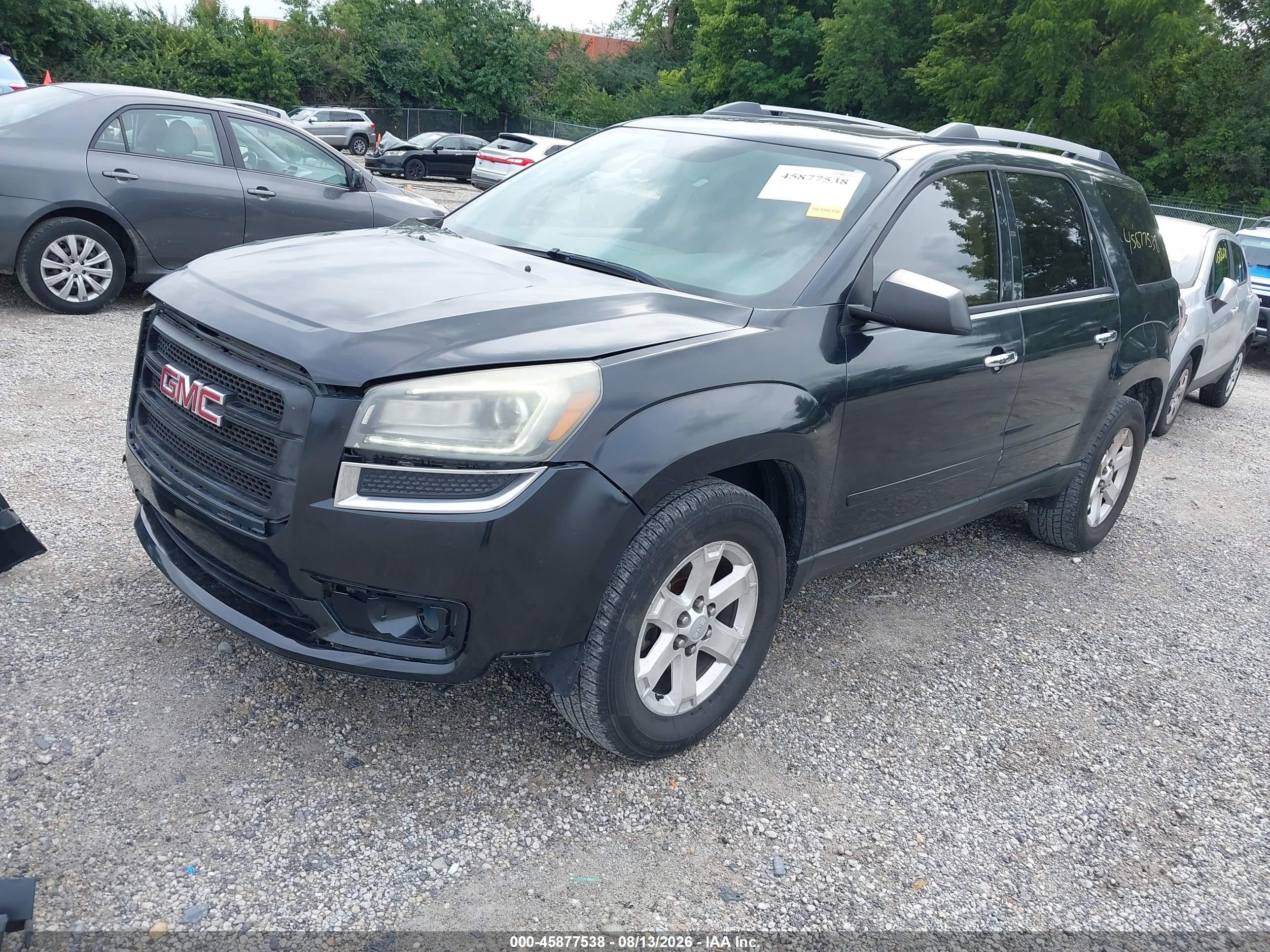 2015 Gmc Acadia Sle-2 Black vin: 1GKKRPKDXFJ250280