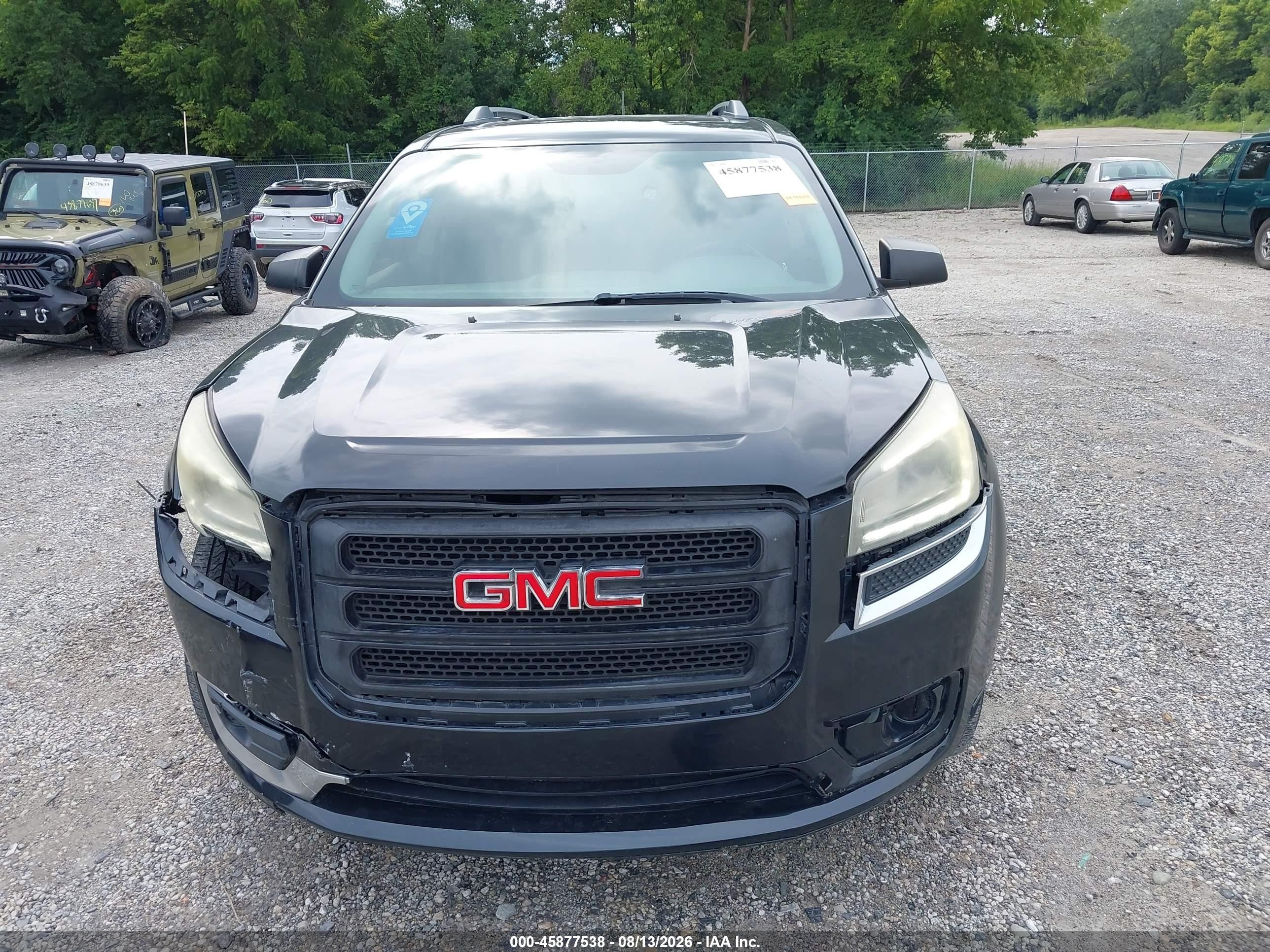 2015 Gmc Acadia Sle-2 Black vin: 1GKKRPKDXFJ250280