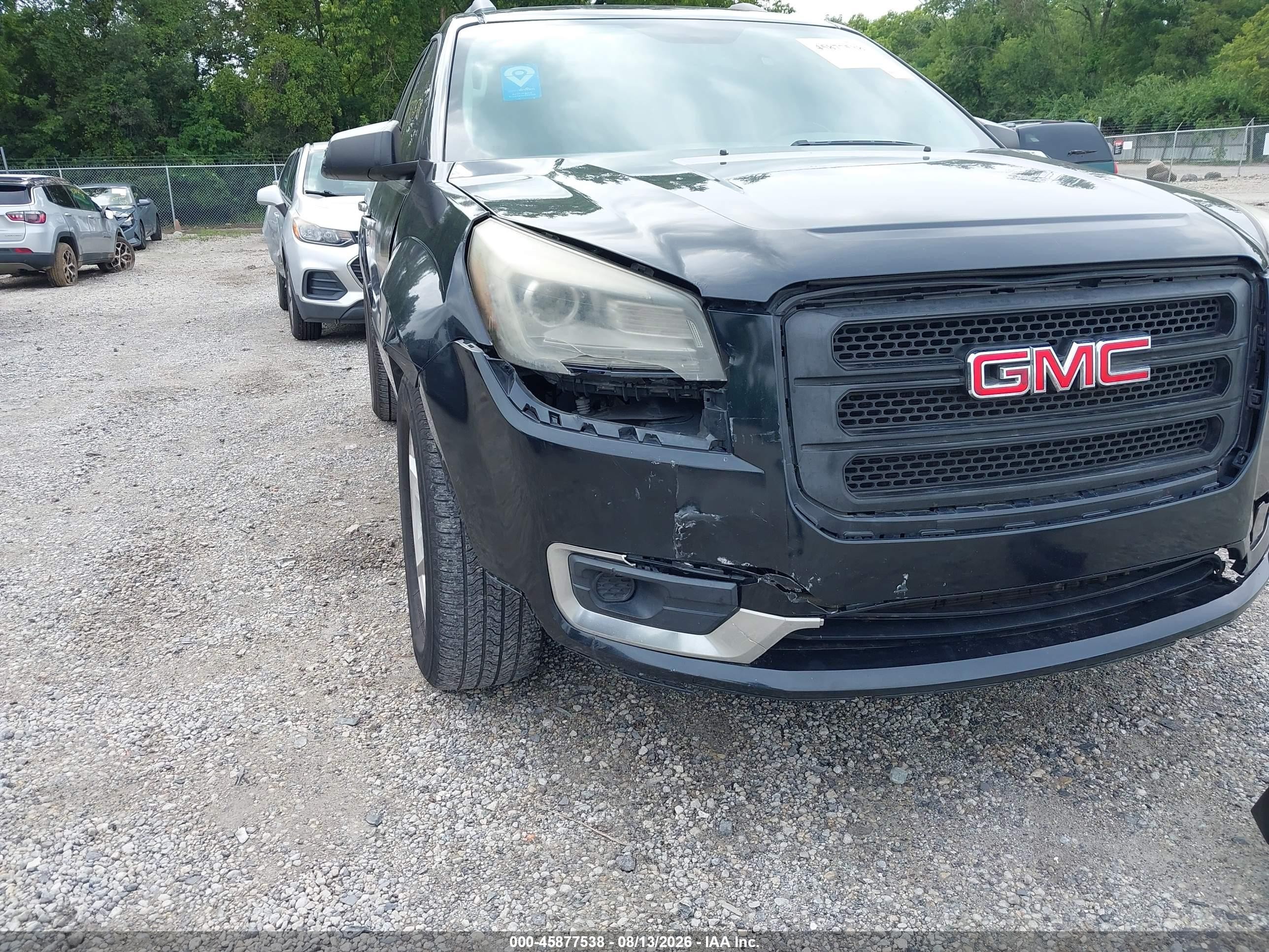 2015 Gmc Acadia Sle-2 Black vin: 1GKKRPKDXFJ250280