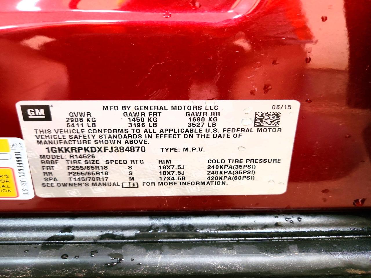 2015 Gmc Acadia Sle Бордовый vin: 1GKKRPKDXFJ384870