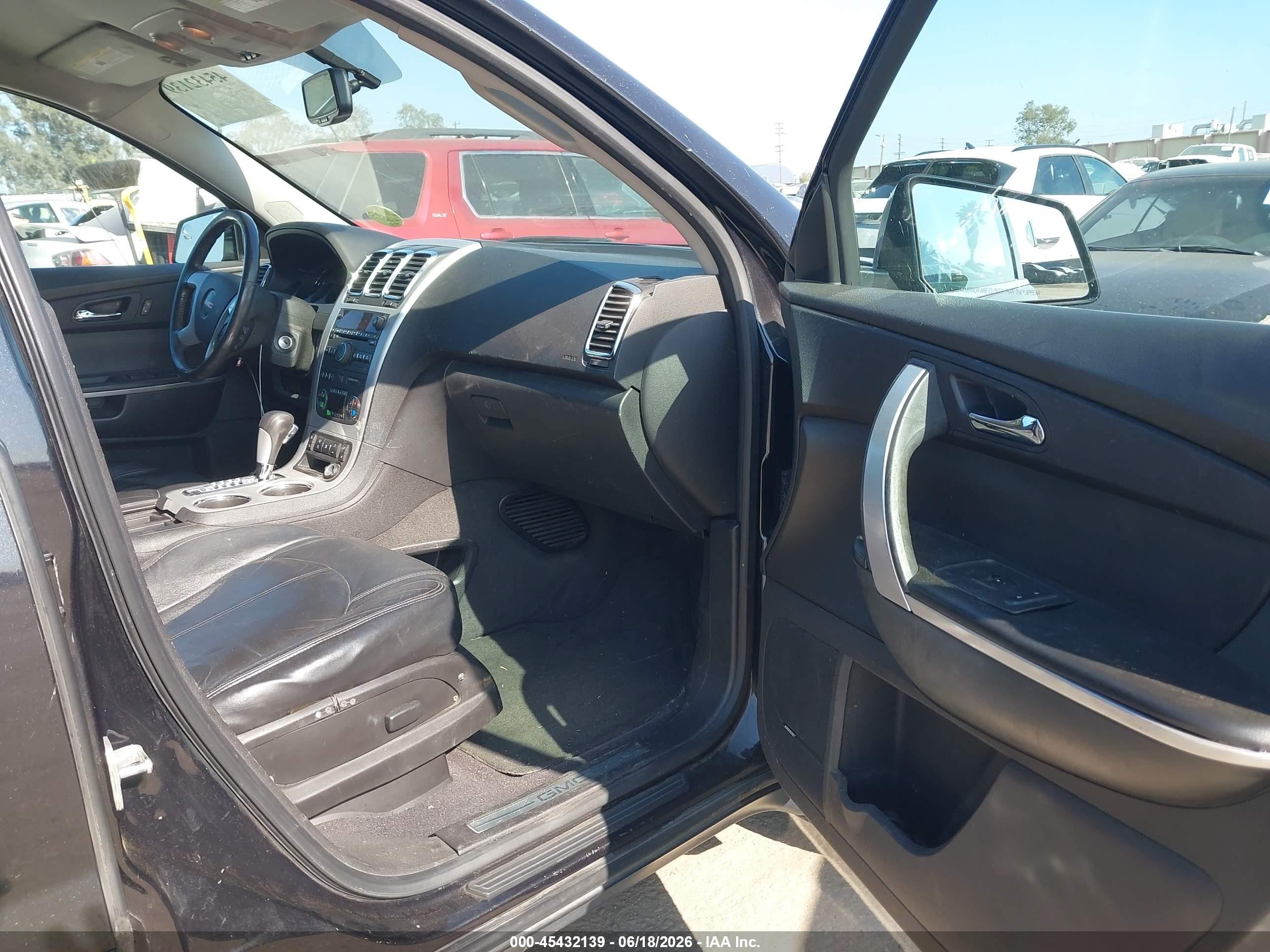 2012 Gmc Acadia Slt-1 Black vin: 1GKKRRED0CJ132306