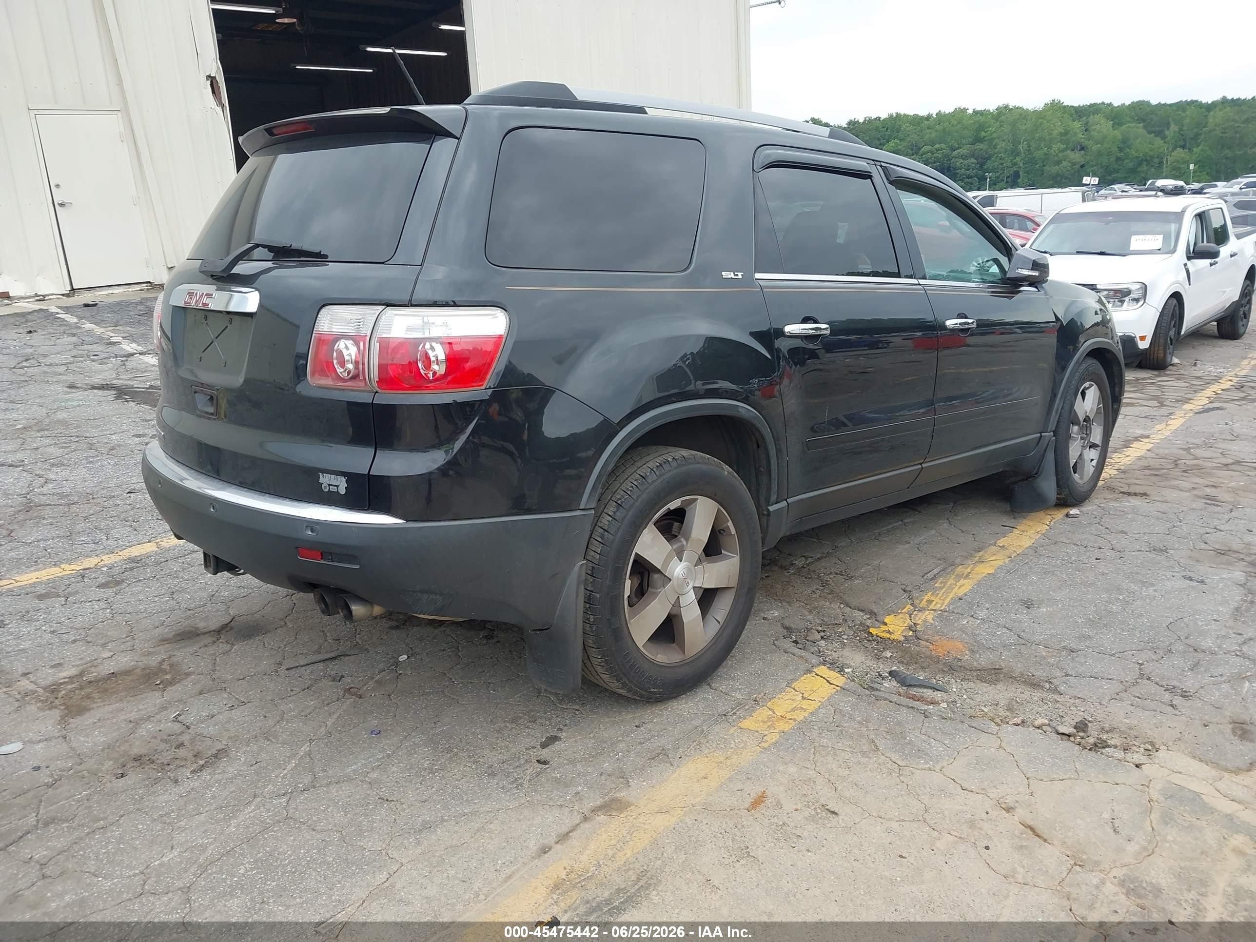 2012 Gmc Acadia Slt-1 Black vin: 1GKKRRED0CJ391846