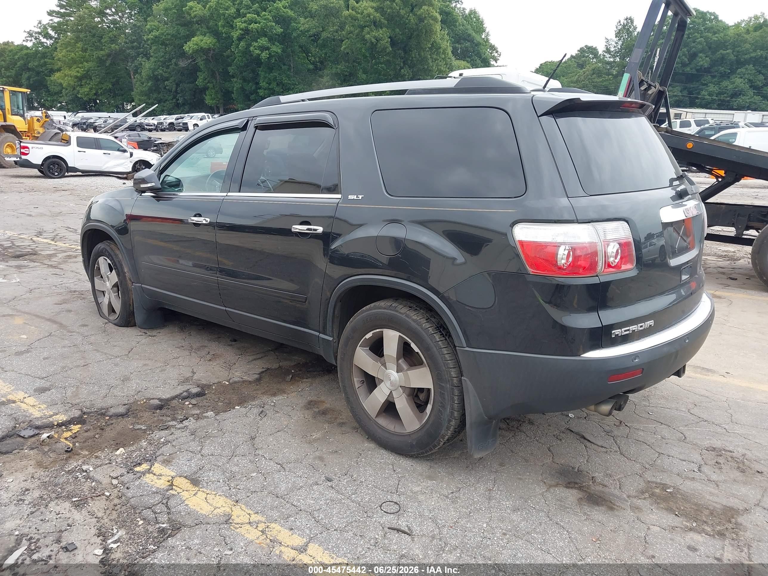 2012 Gmc Acadia Slt-1 Black vin: 1GKKRRED0CJ391846