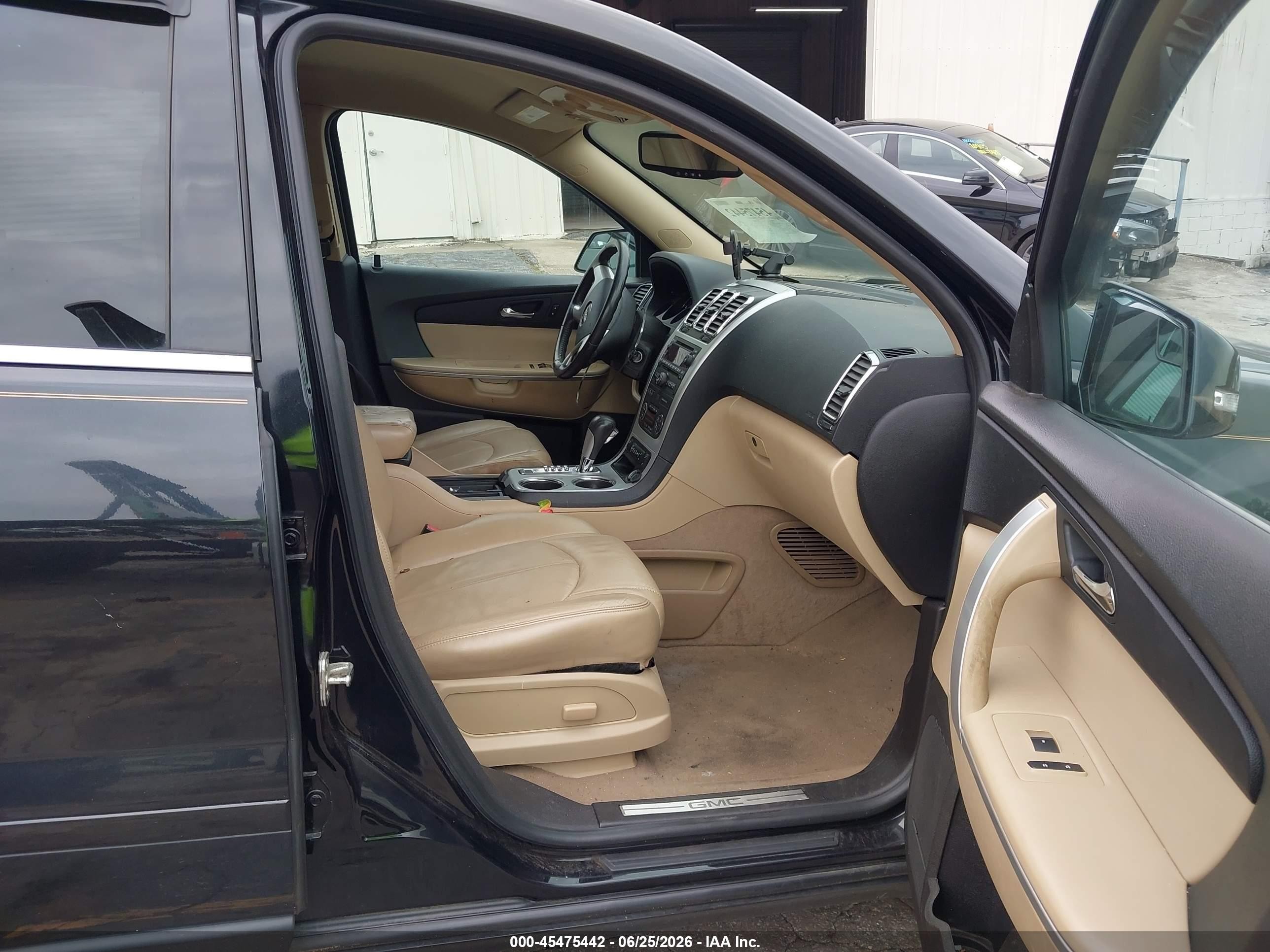 2012 Gmc Acadia Slt-1 Black vin: 1GKKRRED0CJ391846