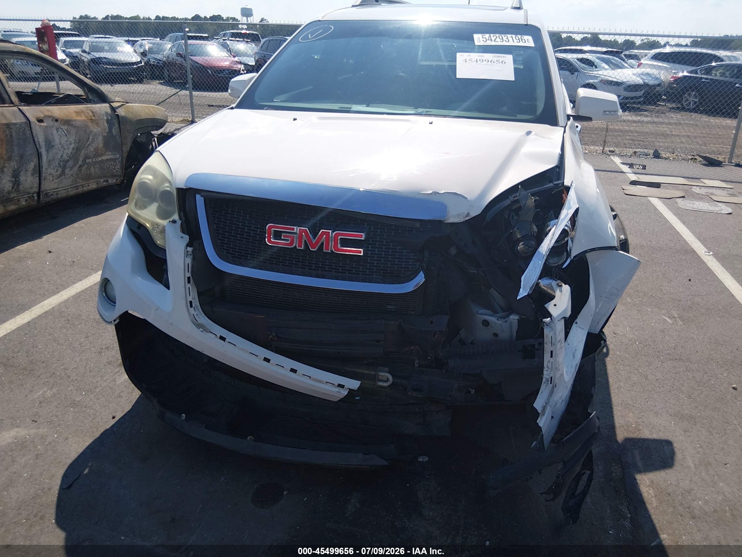 2012 Gmc Acadia Slt-1 White vin: 1GKKRRED1CJ219308