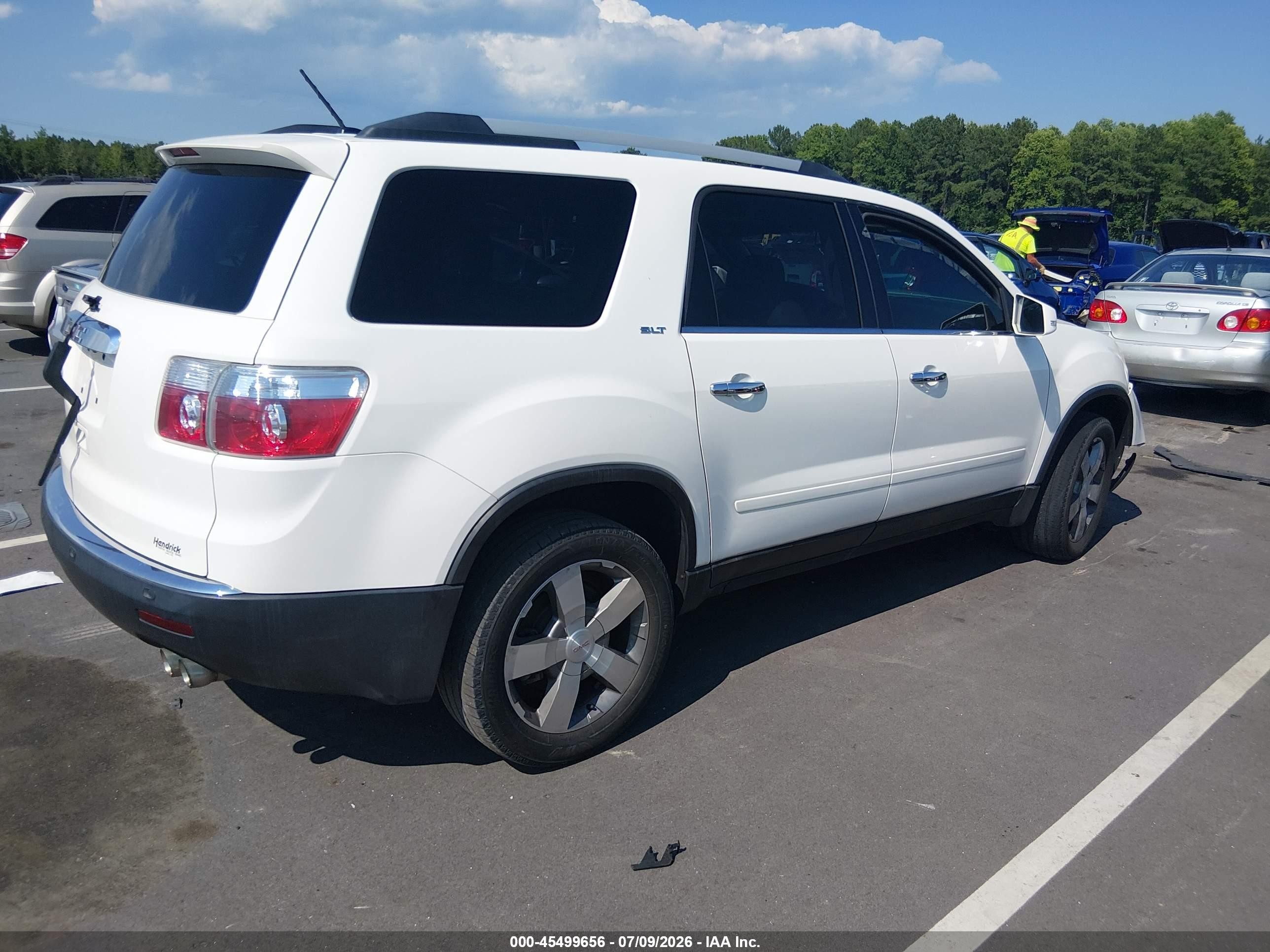 2012 Gmc Acadia Slt-1 White vin: 1GKKRRED1CJ219308