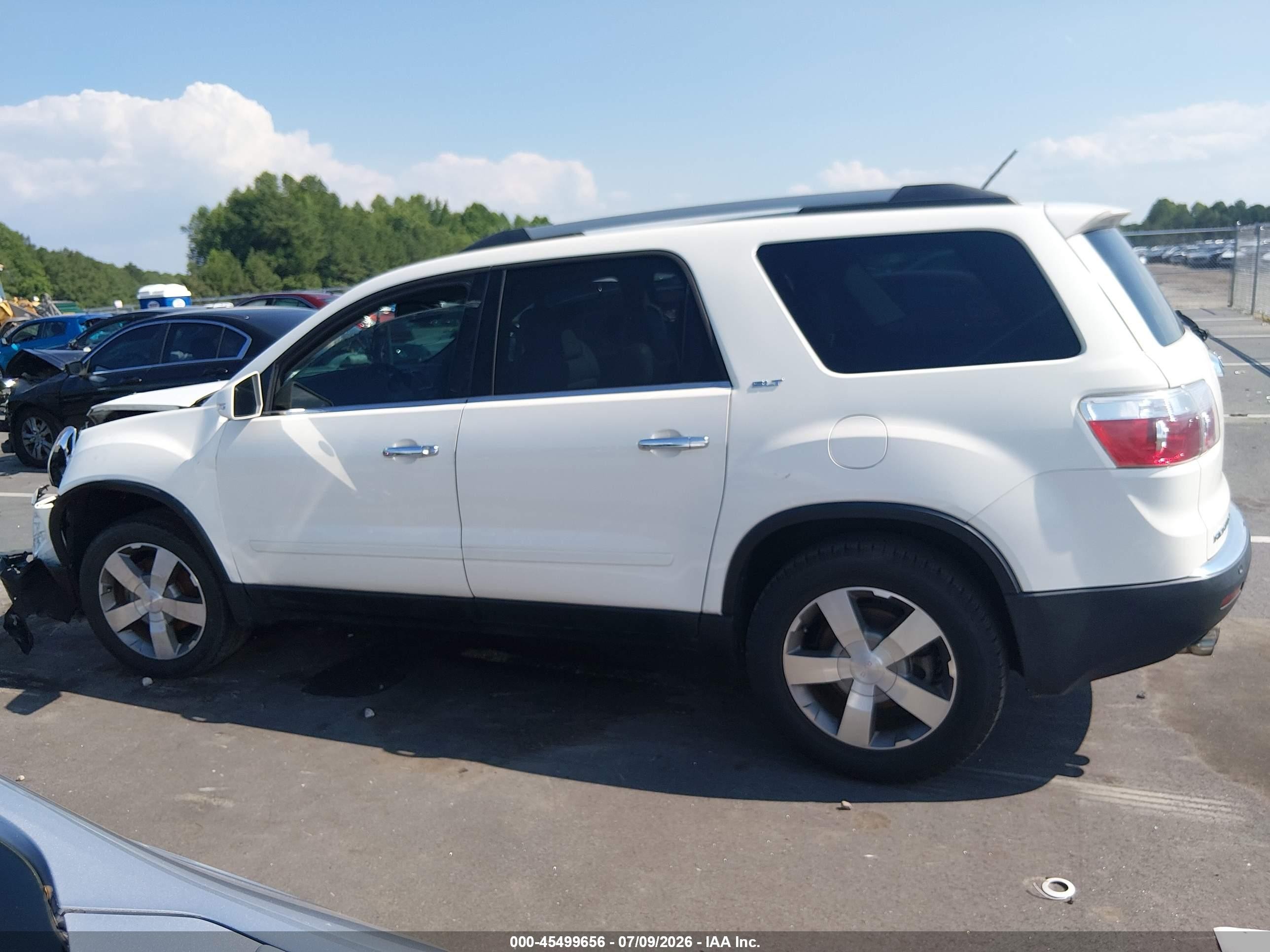 2012 Gmc Acadia Slt-1 White vin: 1GKKRRED1CJ219308