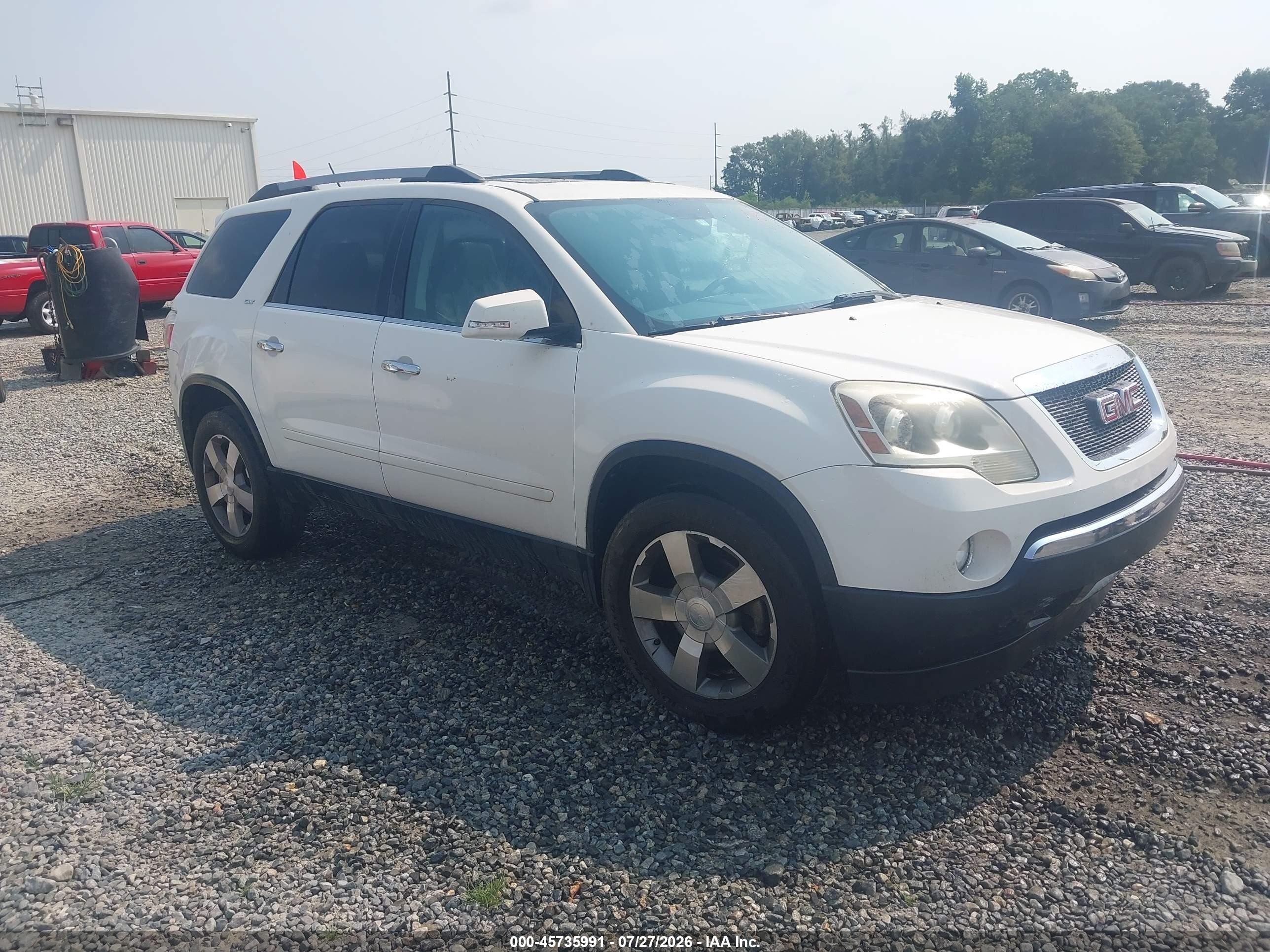 2011 Gmc Acadia Slt-1 White vin: 1GKKRRED2BJ267107