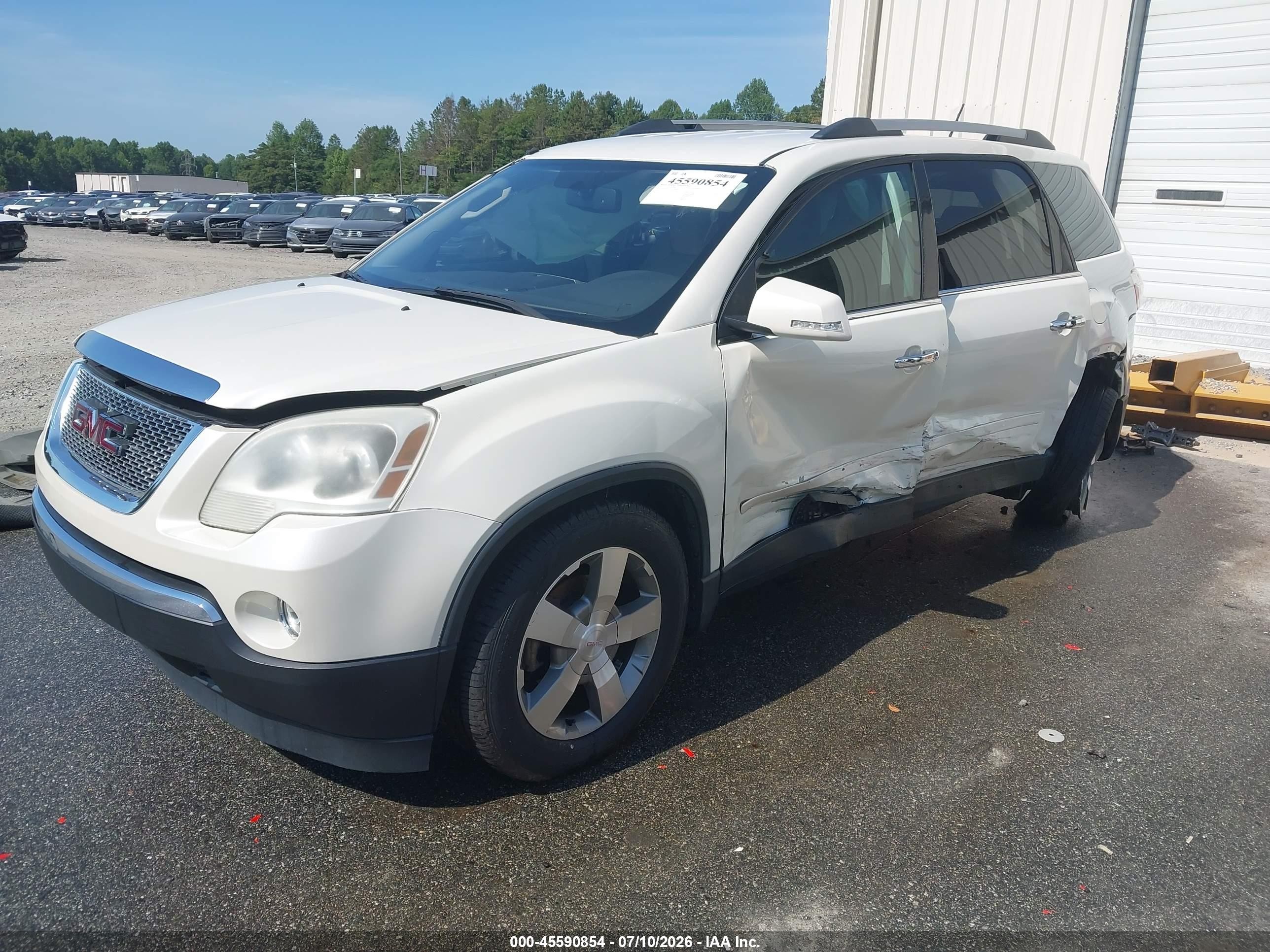 2012 Gmc Acadia Slt-1 White vin: 1GKKRRED3CJ318468