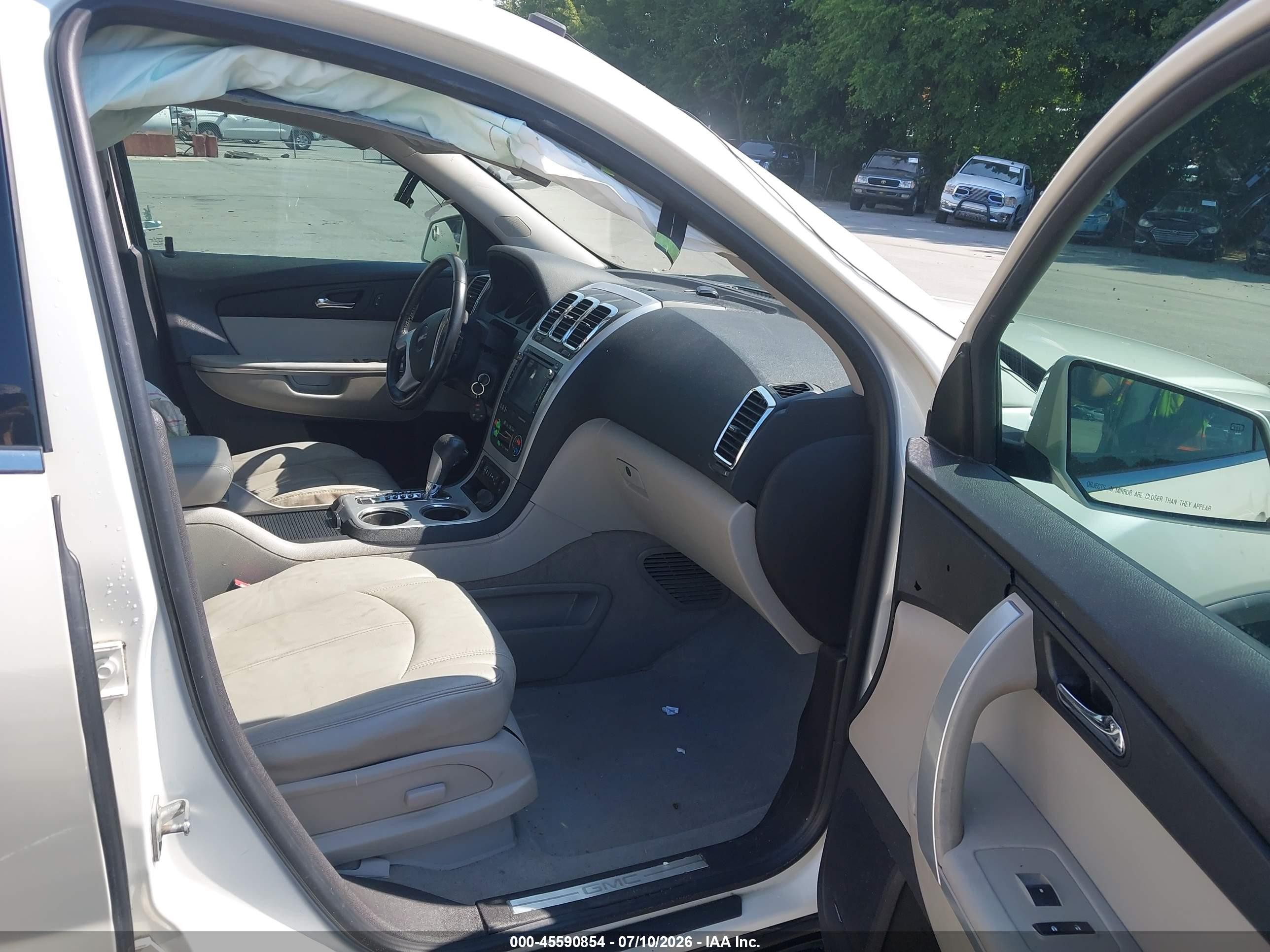 2012 Gmc Acadia Slt-1 White vin: 1GKKRRED3CJ318468