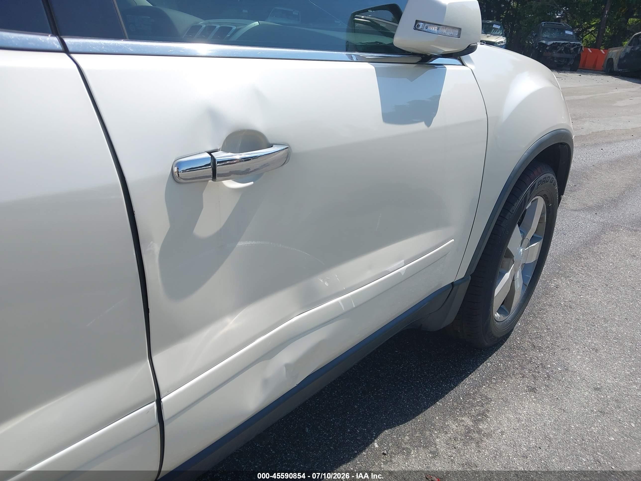 2012 Gmc Acadia Slt-1 White vin: 1GKKRRED3CJ318468