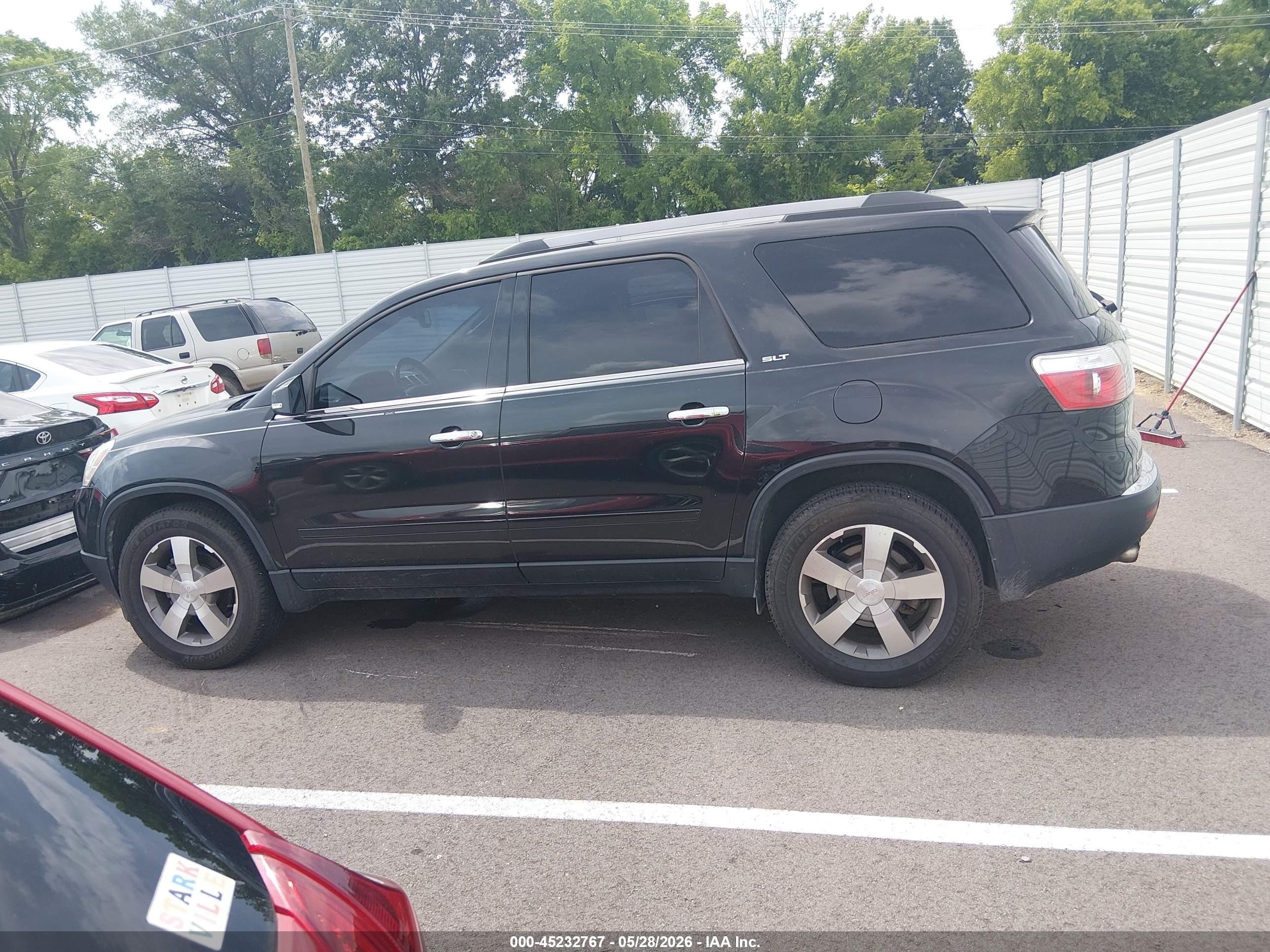 2012 Gmc Acadia Slt-1 Black vin: 1GKKRRED3CJ418960