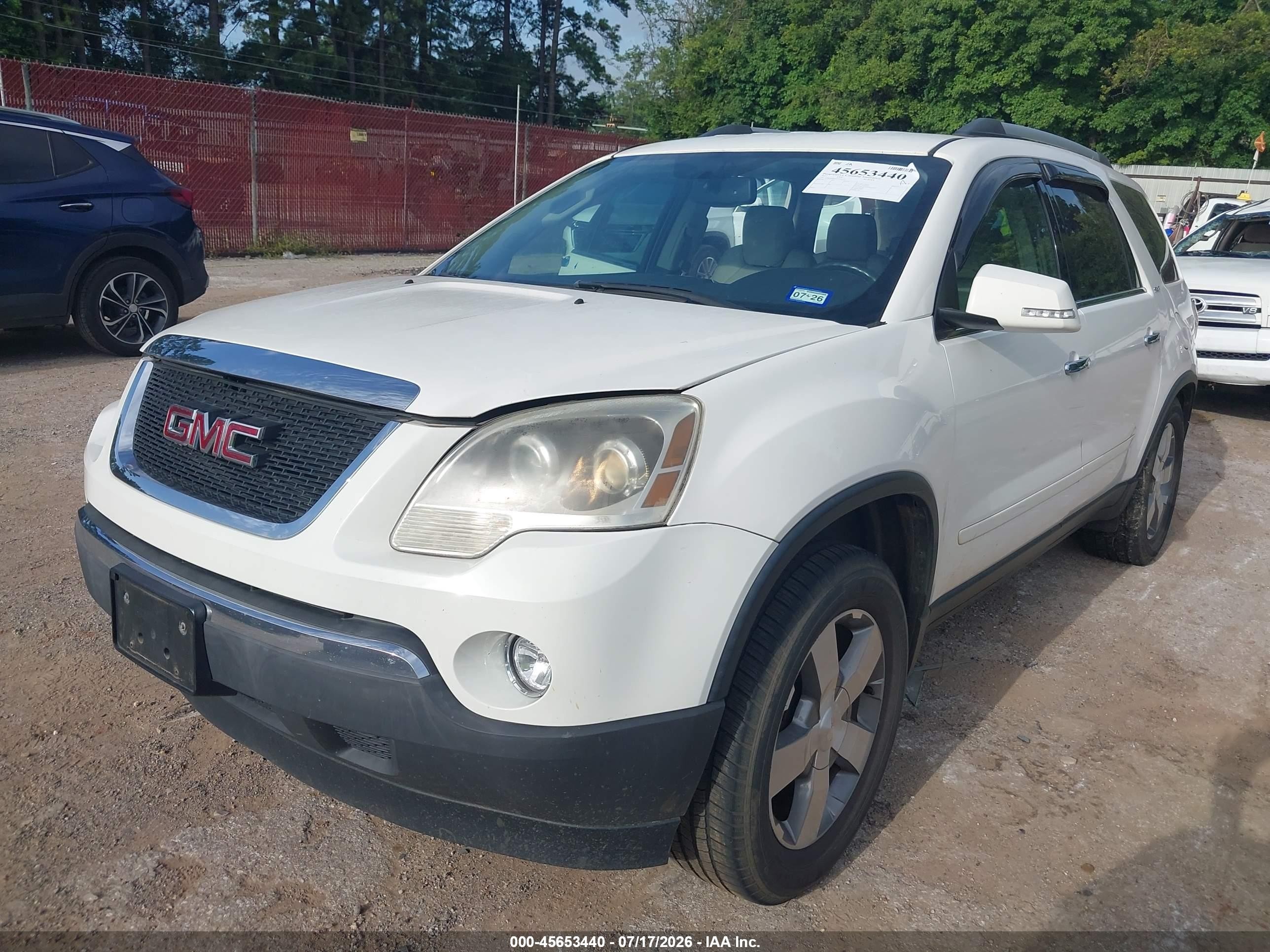 2012 Gmc Acadia Slt-1 White vin: 1GKKRRED5CJ379157