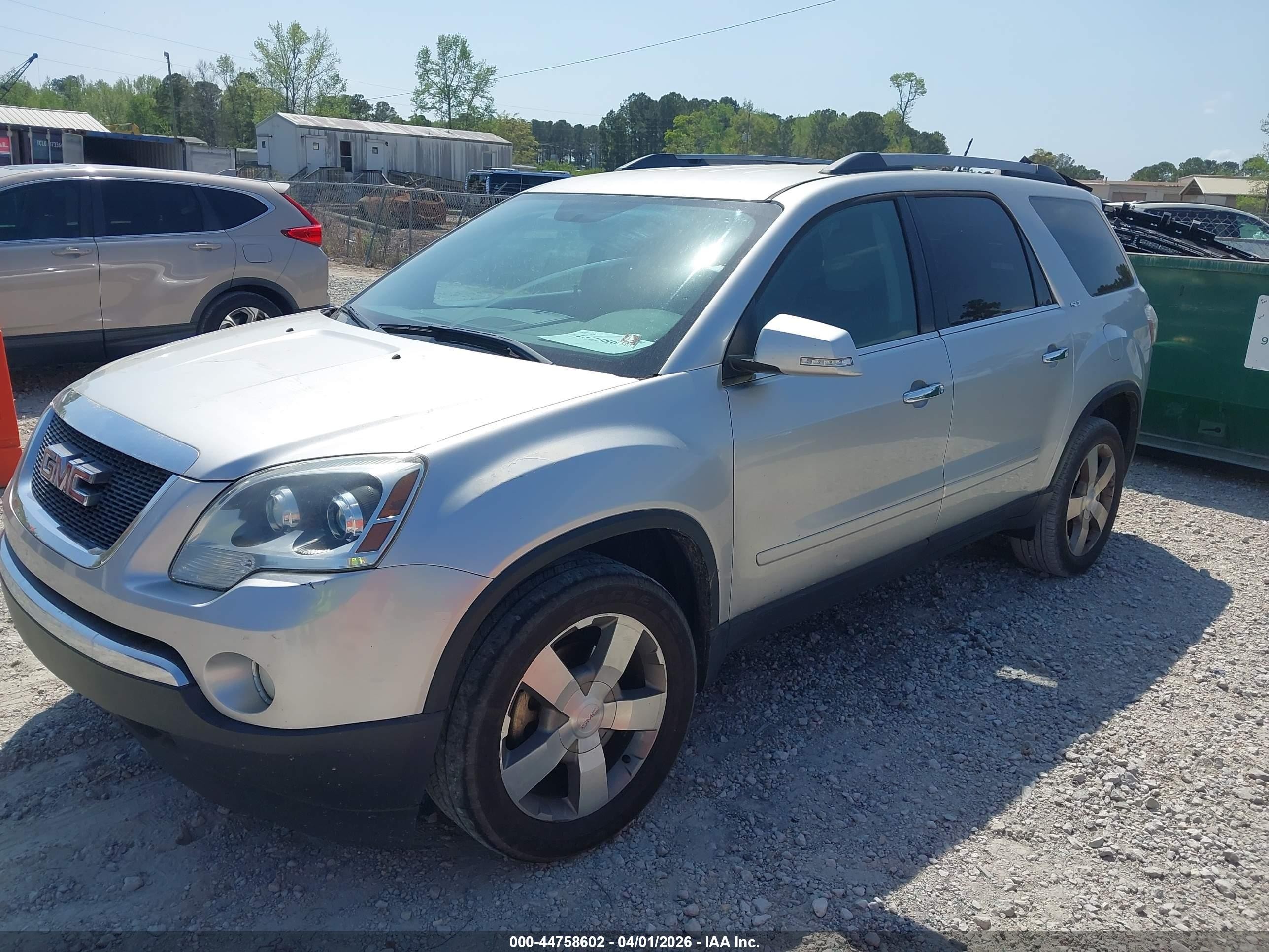 2012 Gmc Acadia Slt-1 Серебряный vin: 1GKKRRED7CJ107404