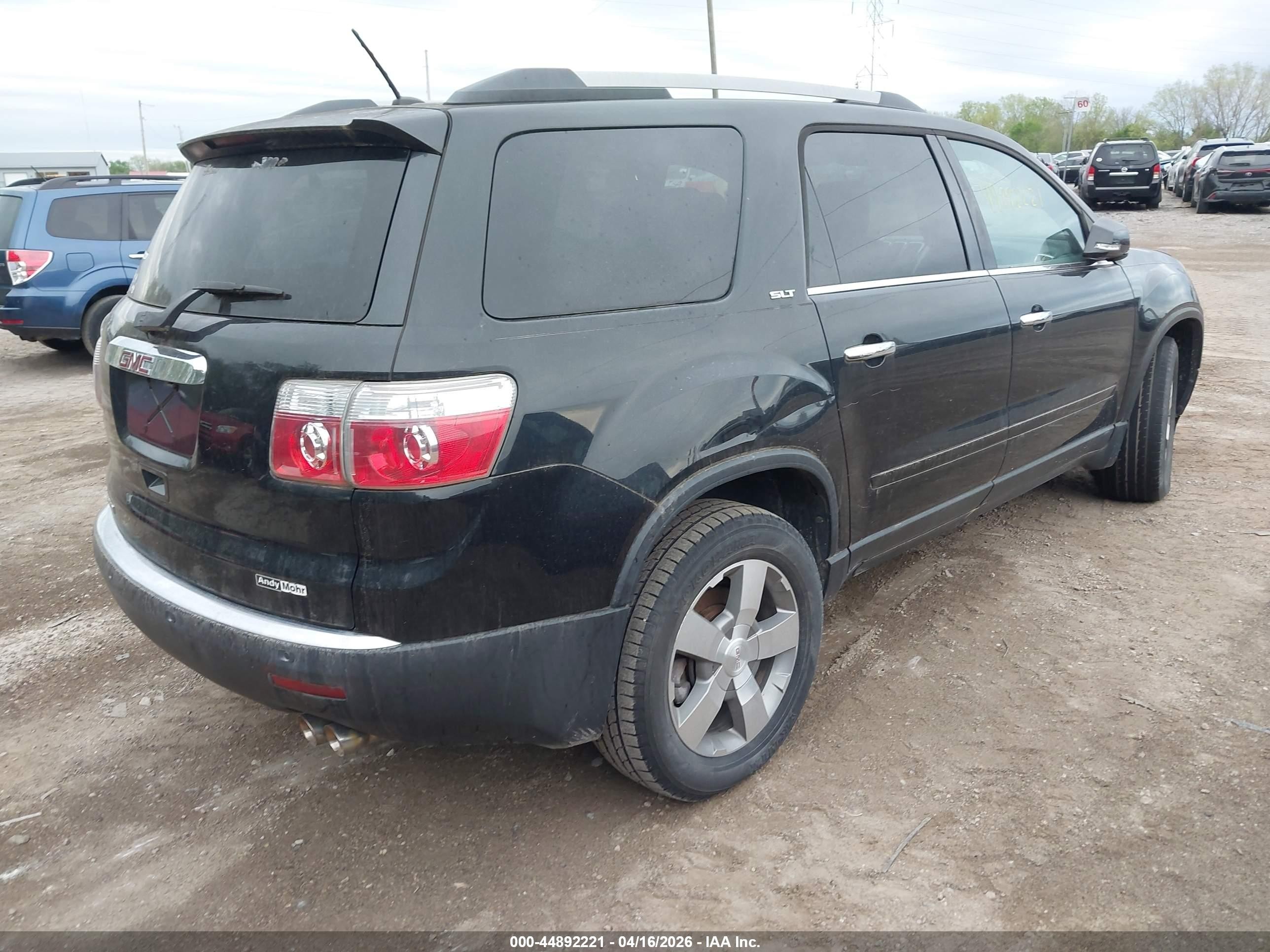 2012 Gmc Acadia Slt-1 Black vin: 1GKKRRED9CJ270720