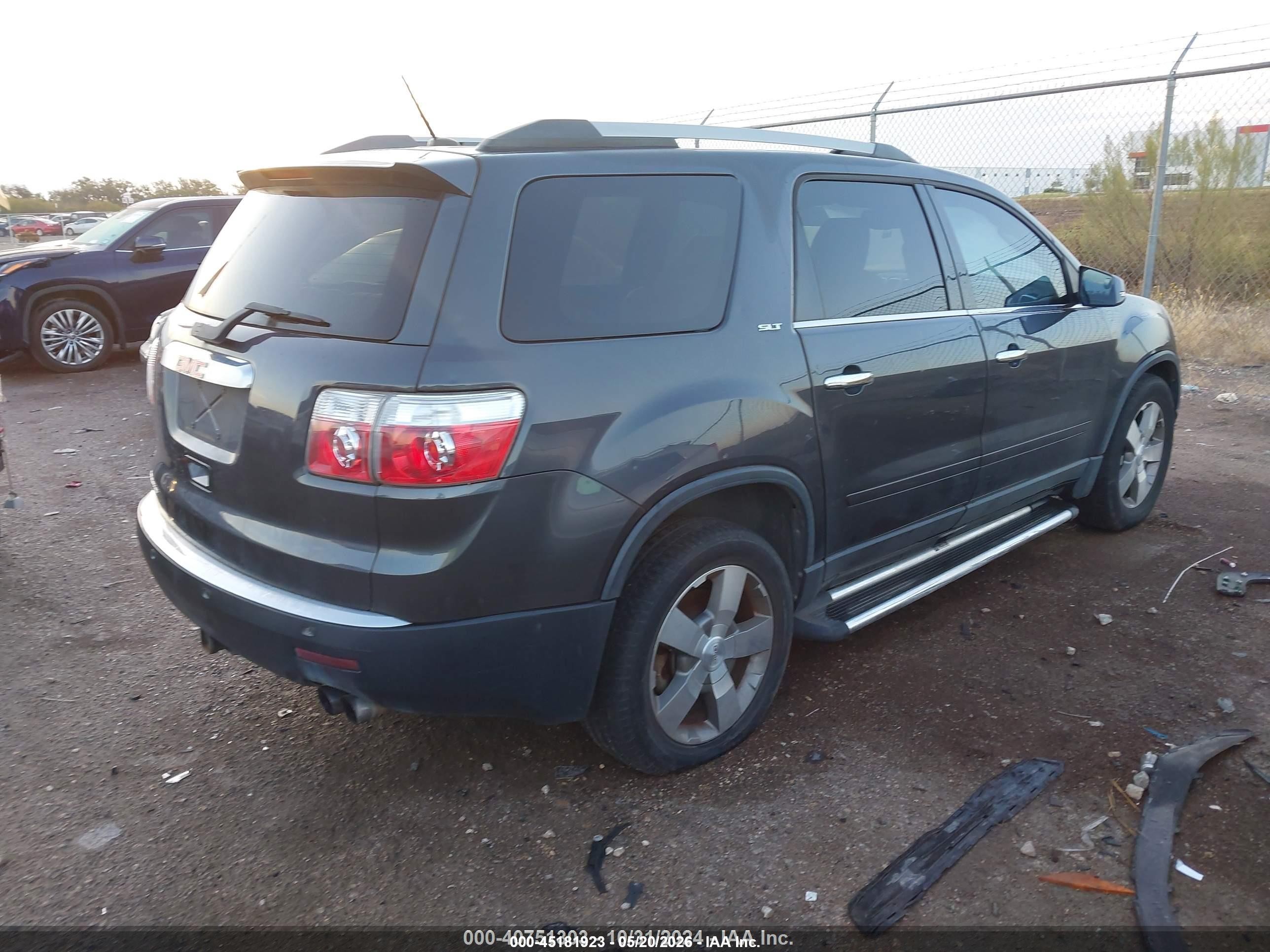 2012 Gmc Acadia Slt1 Black vin: 1GKKRRED9CJ298680