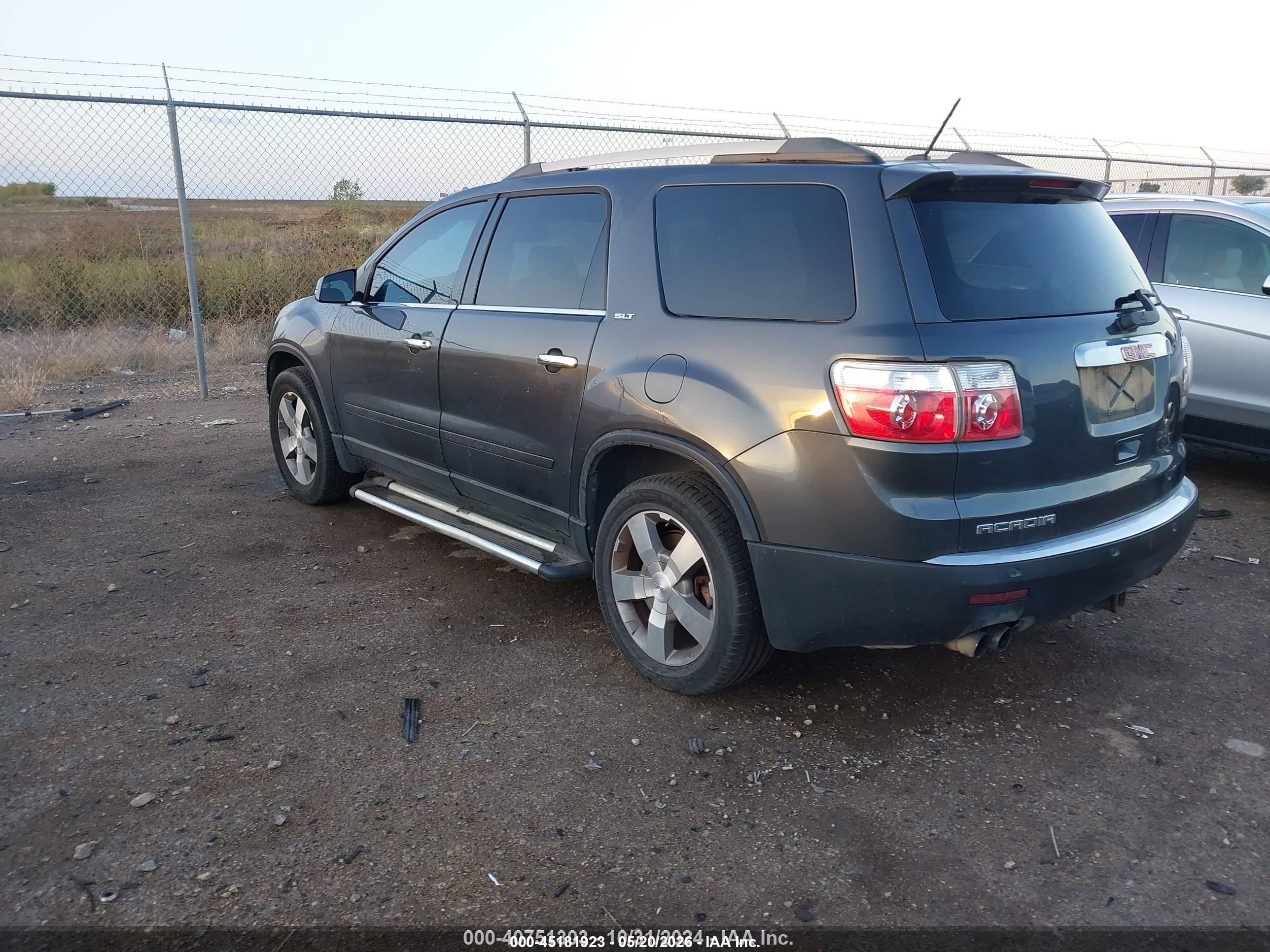 2012 Gmc Acadia Slt1 Black vin: 1GKKRRED9CJ298680