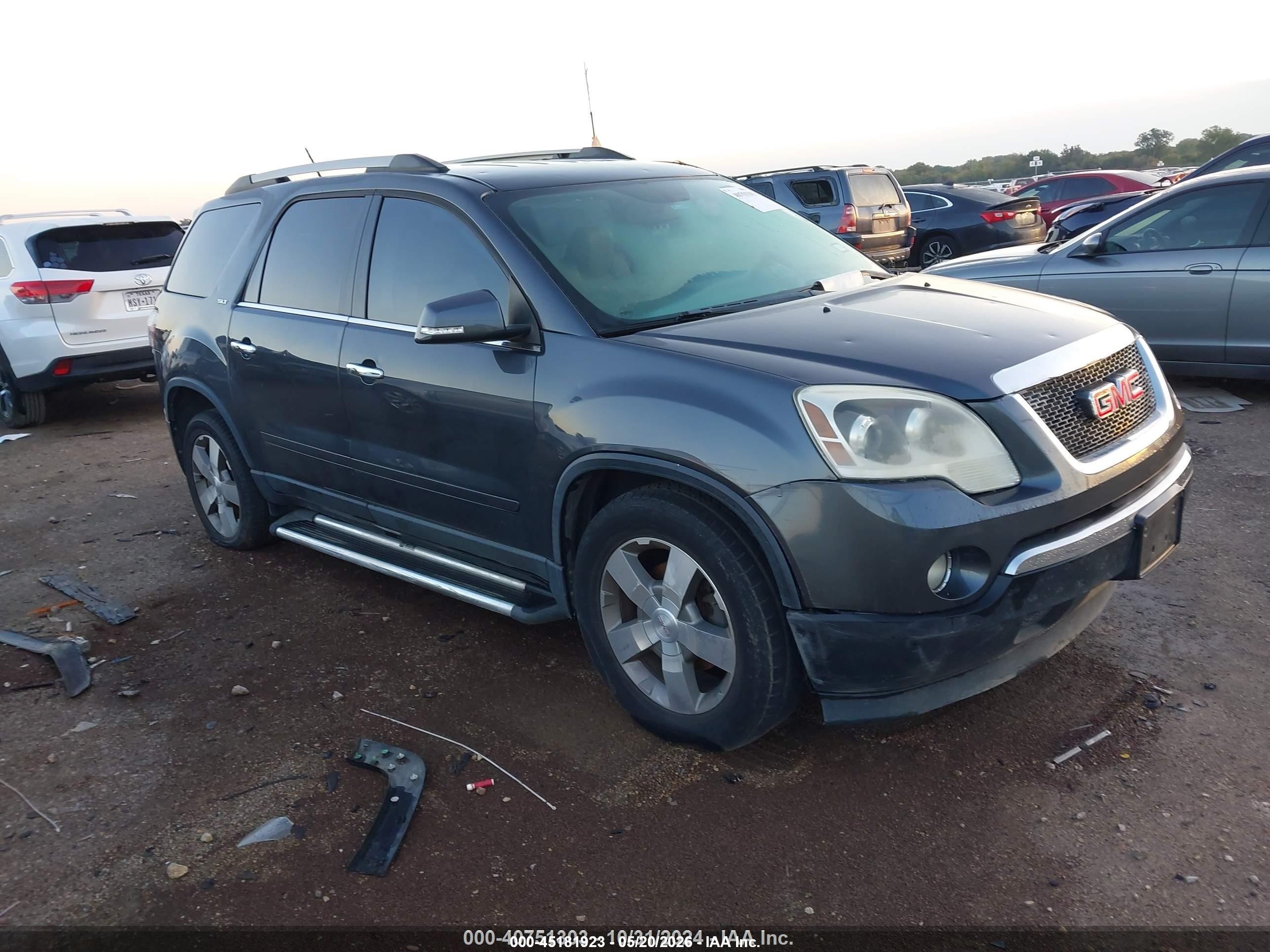 2012 Gmc Acadia Slt1 Black vin: 1GKKRRED9CJ298680