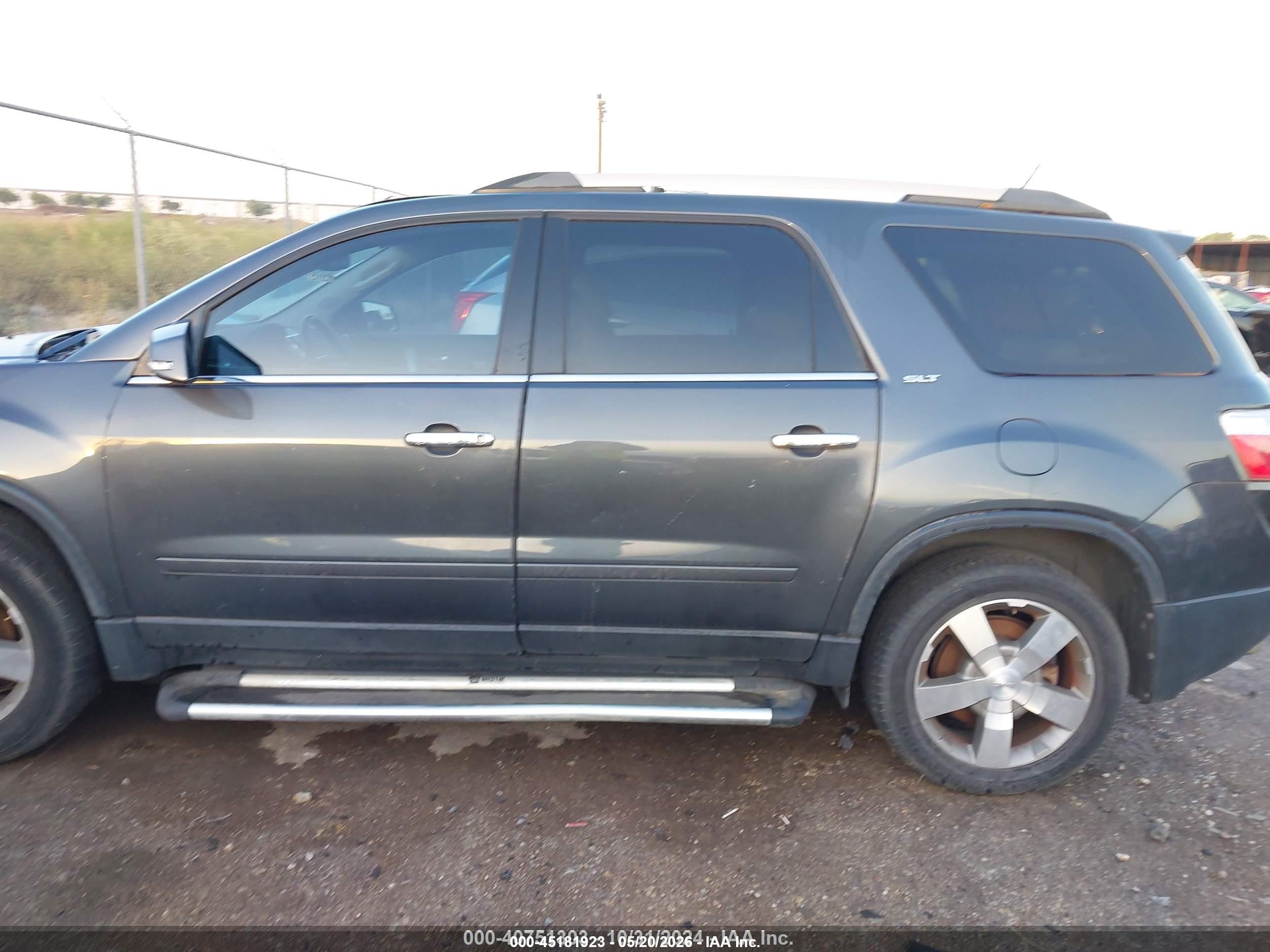 2012 Gmc Acadia Slt1 Black vin: 1GKKRRED9CJ298680