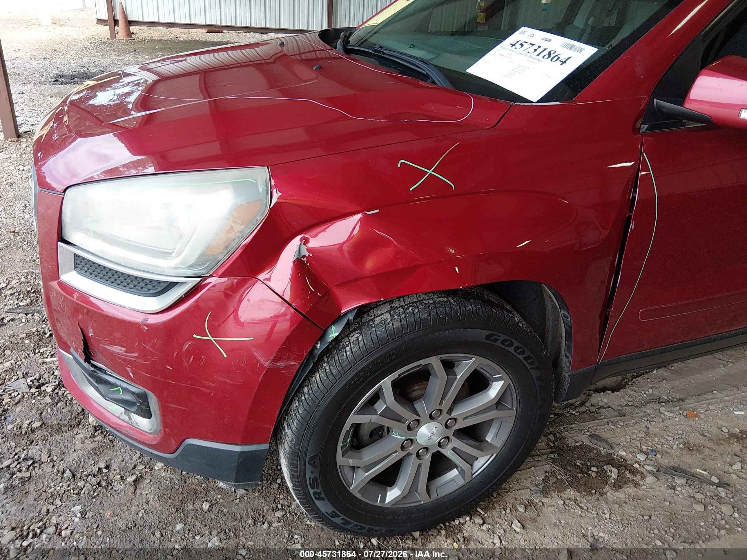 2013 Gmc Acadia Slt-1 Red vin: 1GKKRRKD0DJ244044