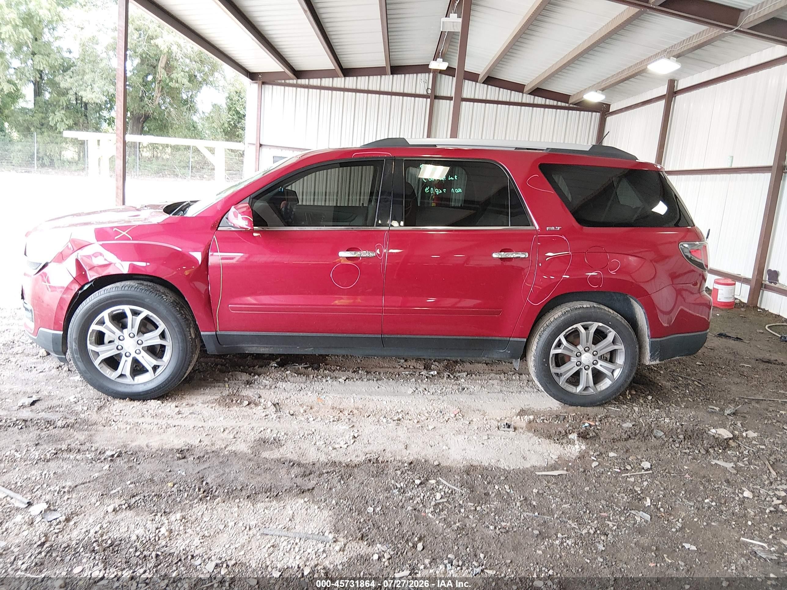 2013 Gmc Acadia Slt-1 Red vin: 1GKKRRKD0DJ244044