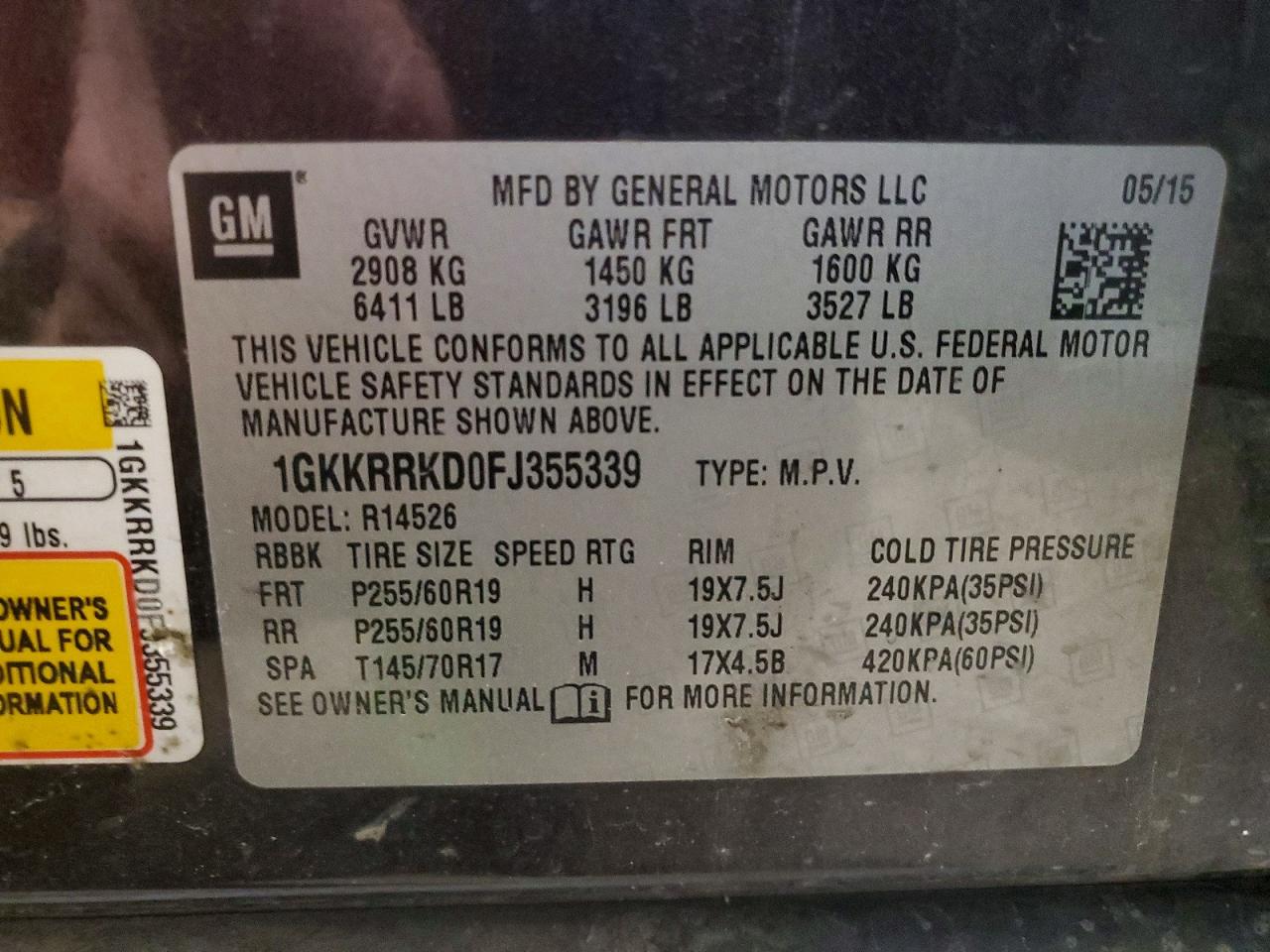 2015 Gmc Acadia Slt-1 Purple vin: 1GKKRRKD0FJ355339