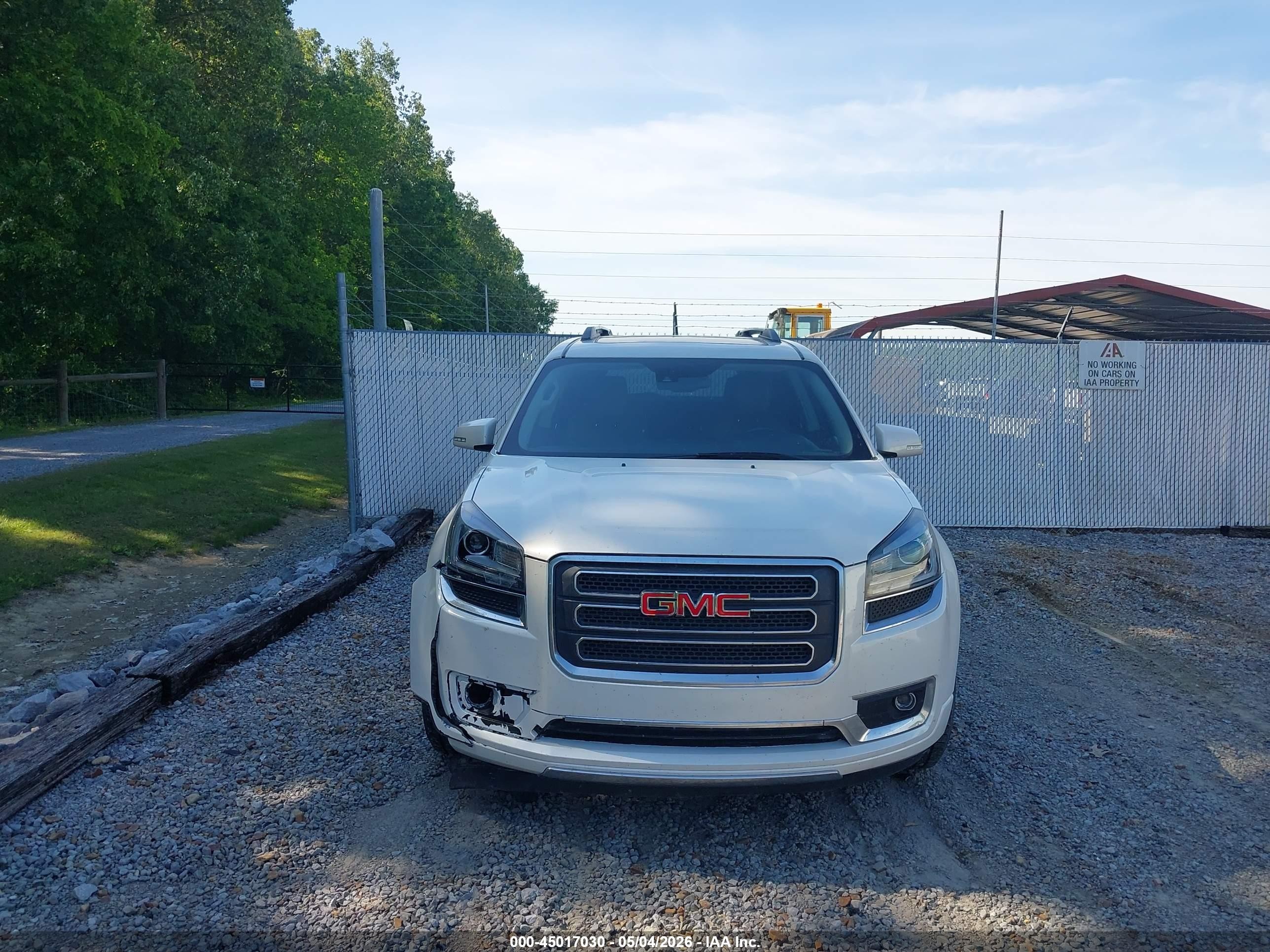 2015 Gmc Acadia Slt-1 White vin: 1GKKRRKD2FJ176462
