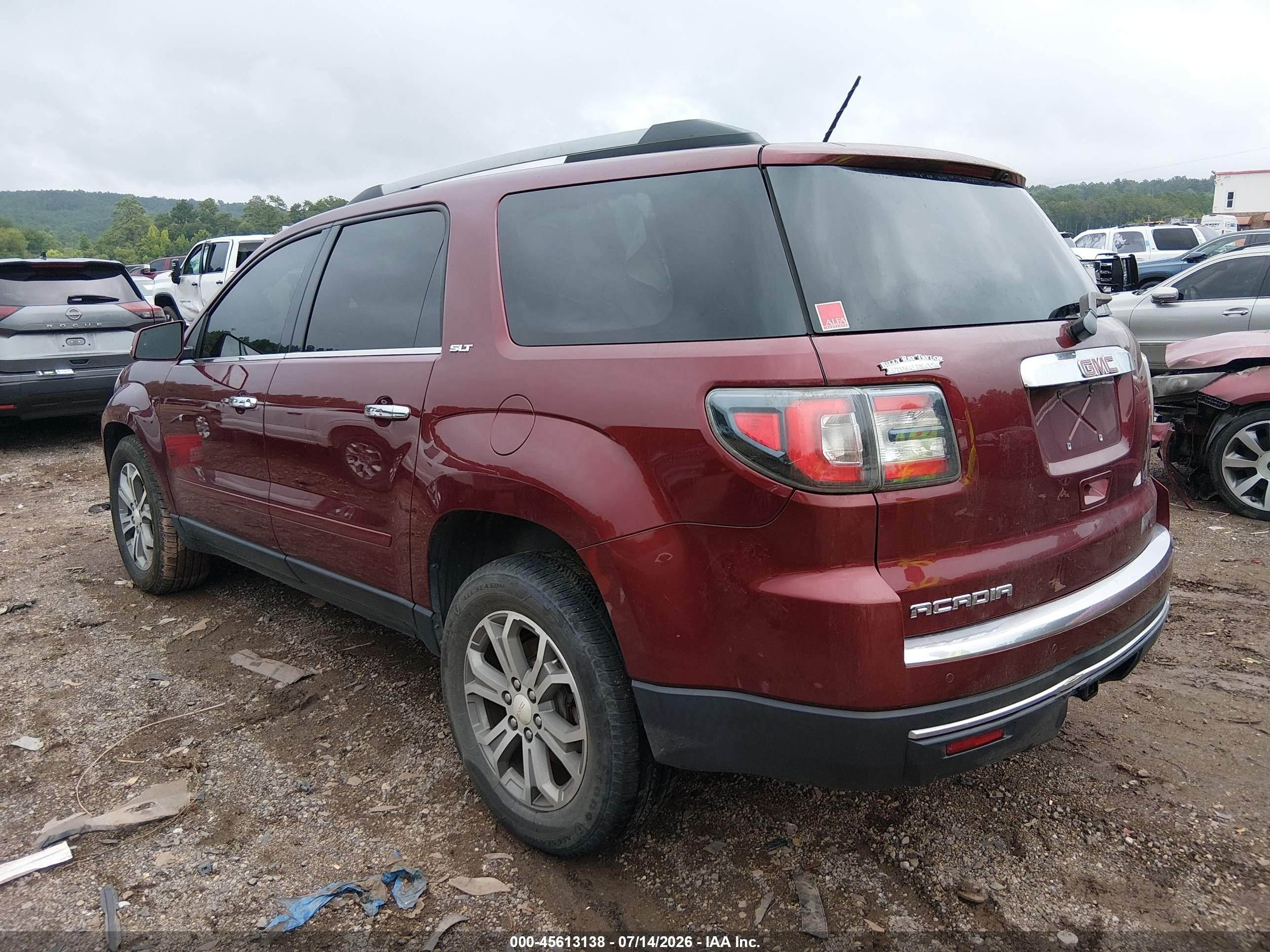 2015 Gmc Acadia Slt-1 Burgundy vin: 1GKKRRKD3FJ375939