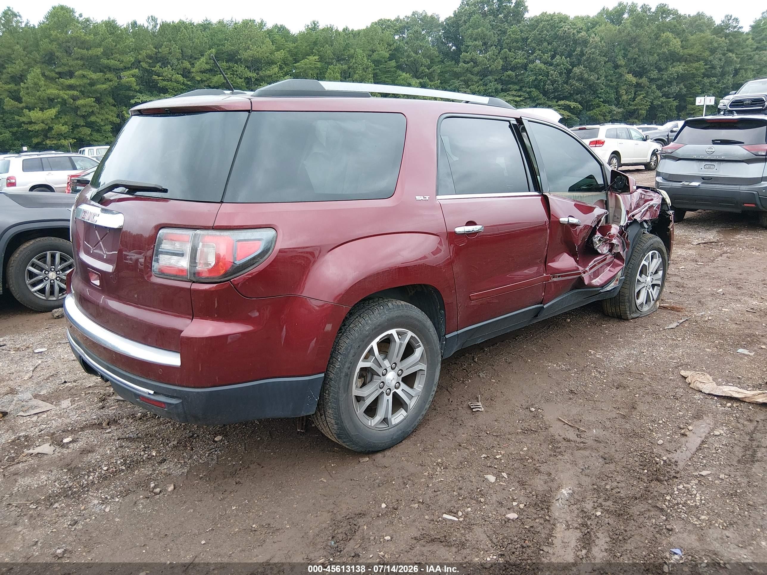 2015 Gmc Acadia Slt-1 Burgundy vin: 1GKKRRKD3FJ375939