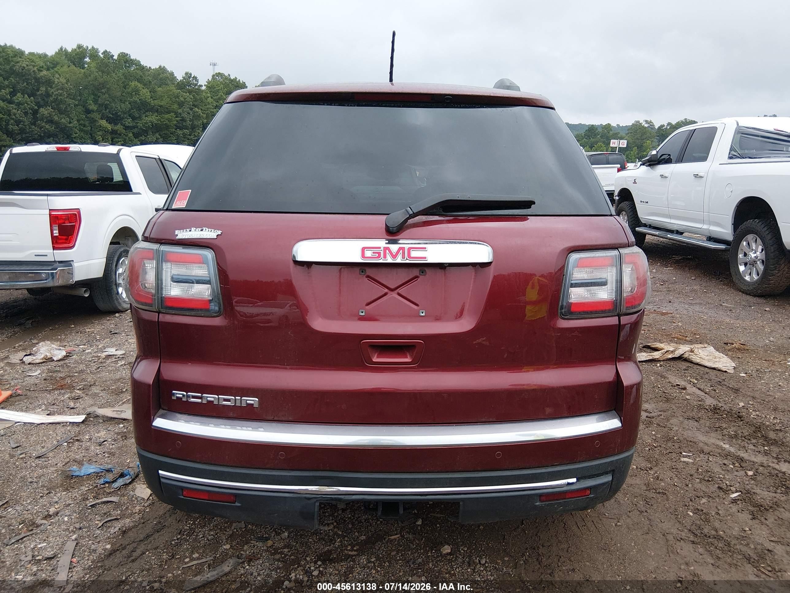 2015 Gmc Acadia Slt-1 Burgundy vin: 1GKKRRKD3FJ375939