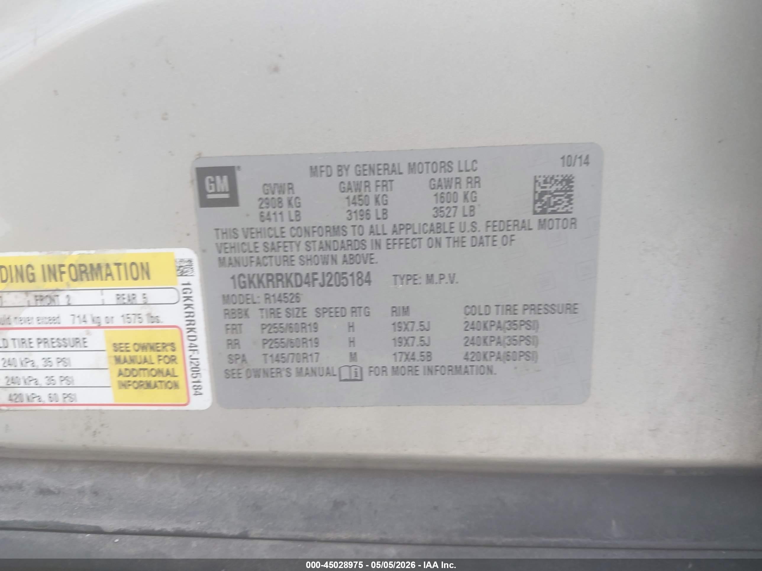 2015 Gmc Acadia Slt-1 Золотой vin: 1GKKRRKD4FJ205184