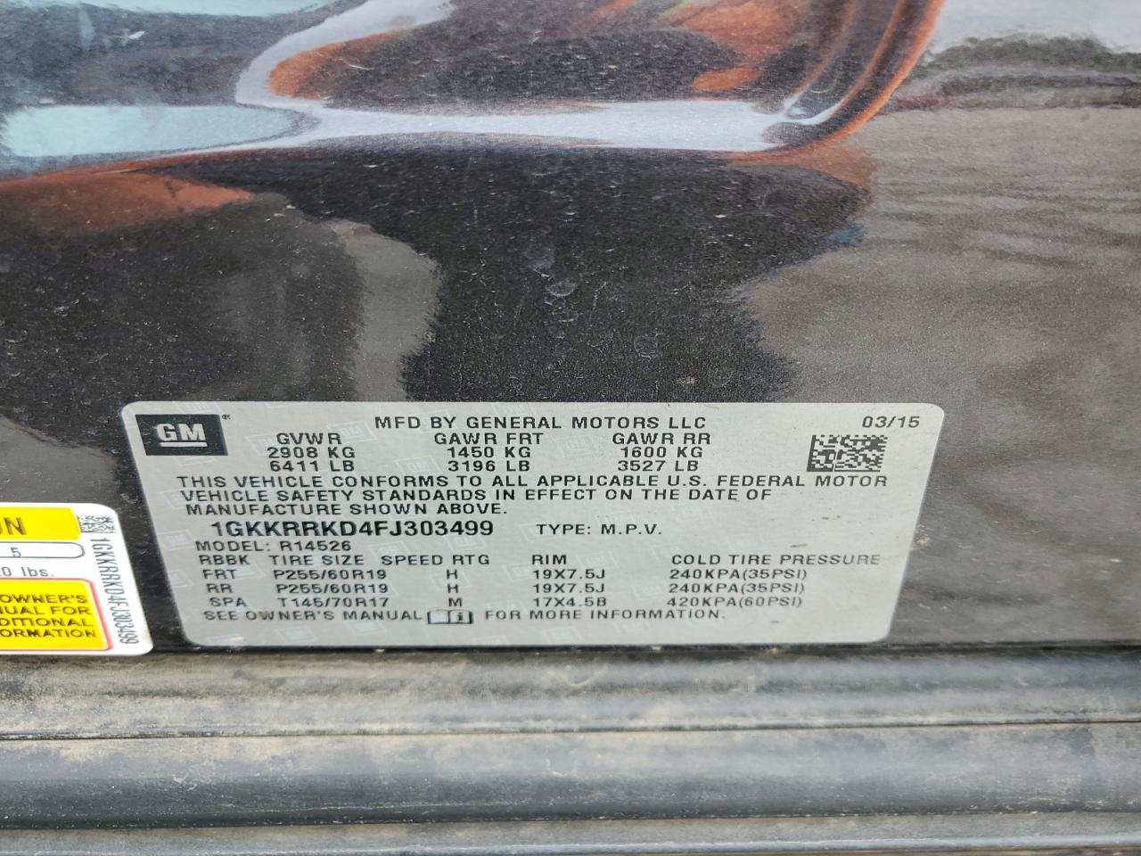 2015 Gmc Acadia Slt-1 Черный vin: 1GKKRRKD4FJ303499