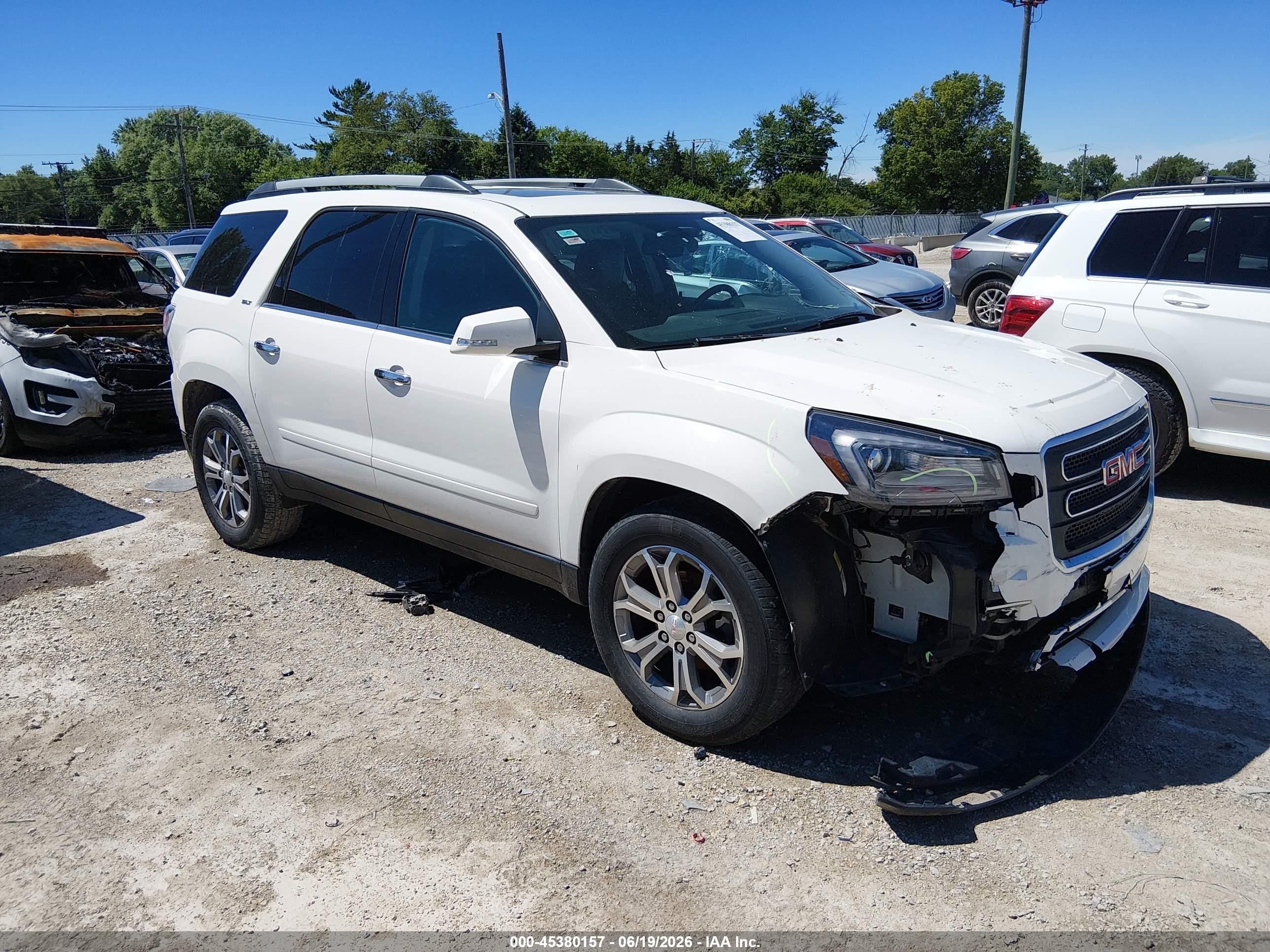 2014 Gmc Acadia Slt-1 White vin: 1GKKRRKDXEJ229018