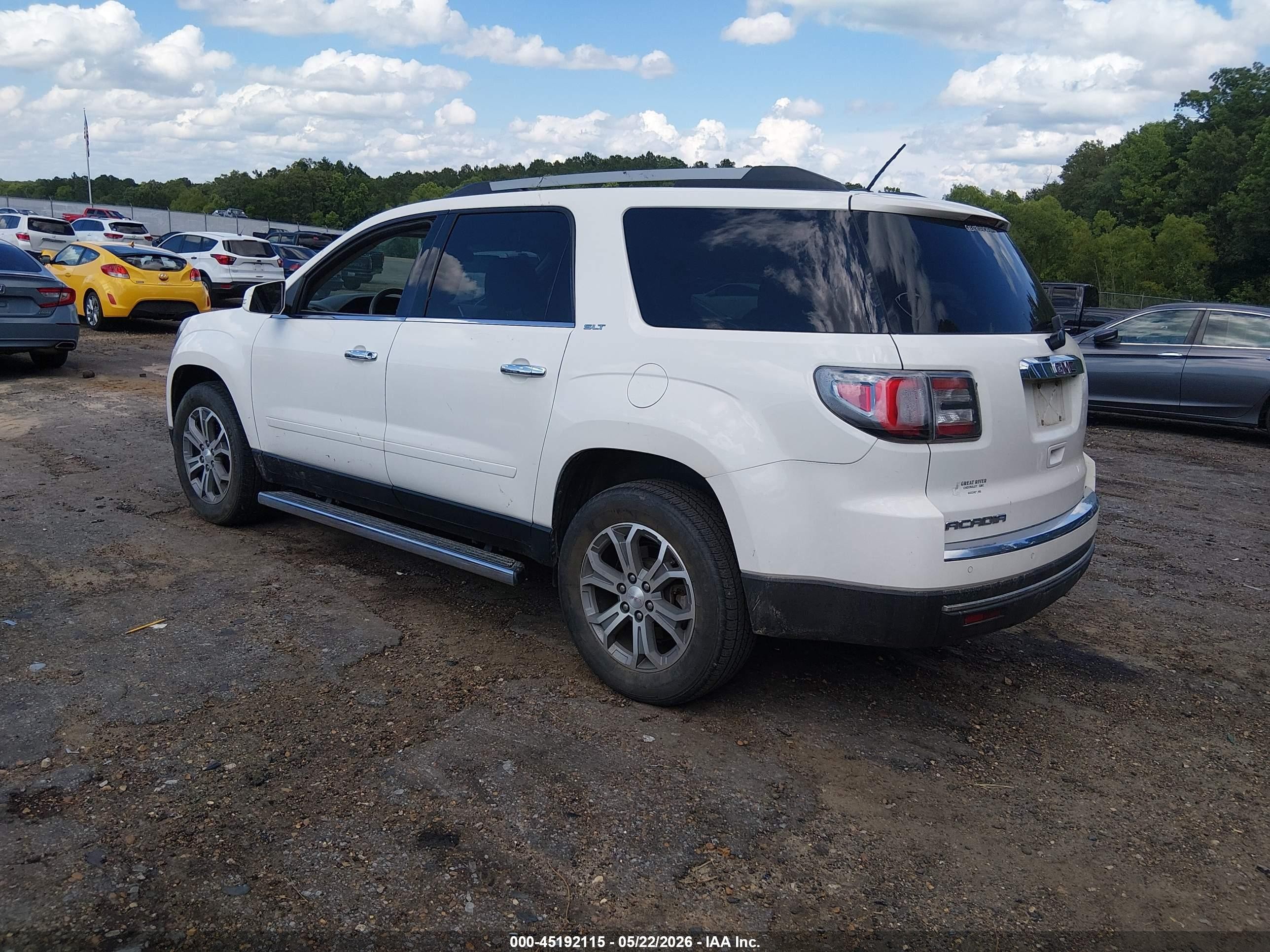 2015 Gmc Acadia Slt-1 White vin: 1GKKRRKDXFJ112265