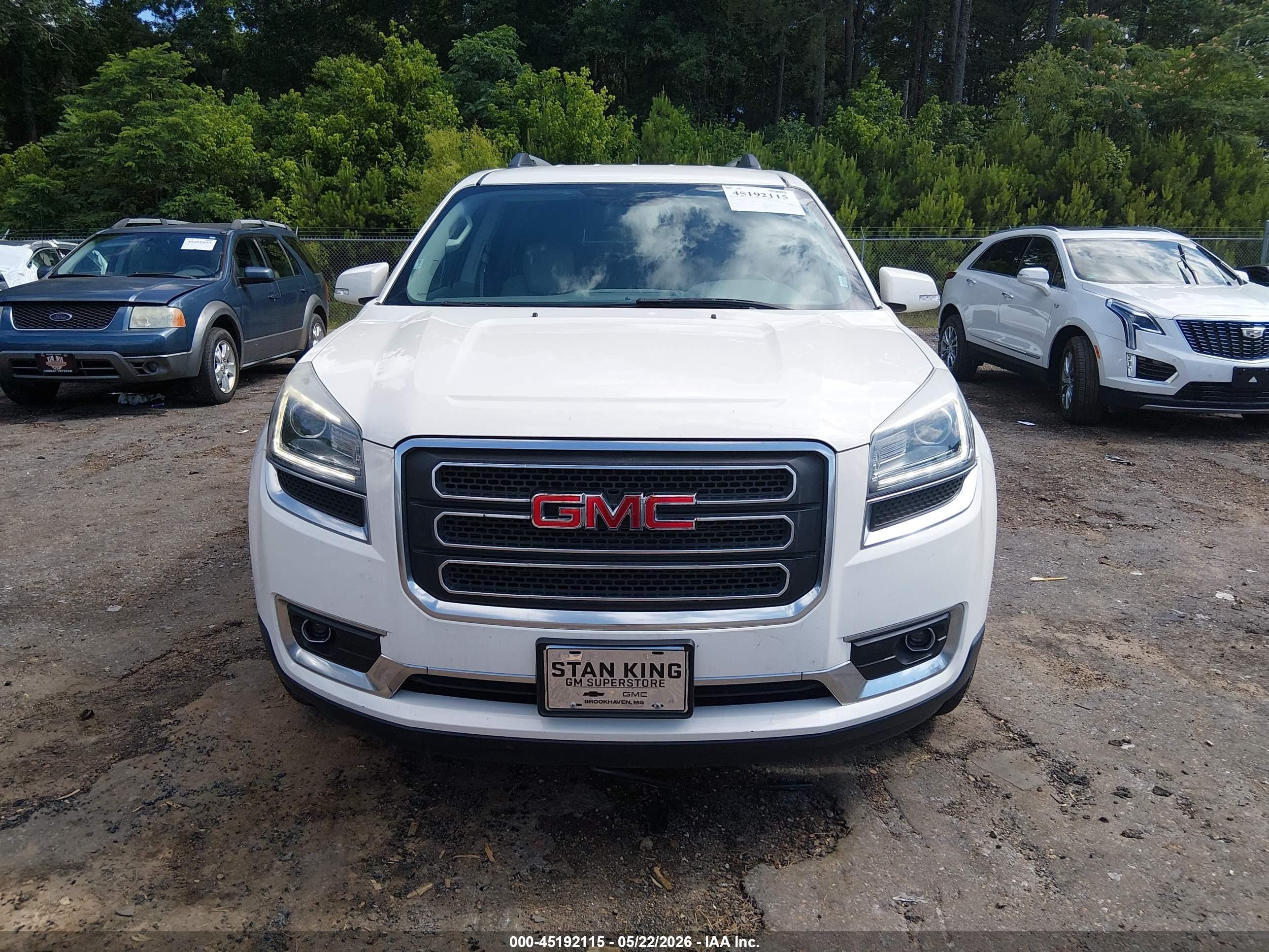 2015 Gmc Acadia Slt-1 White vin: 1GKKRRKDXFJ112265