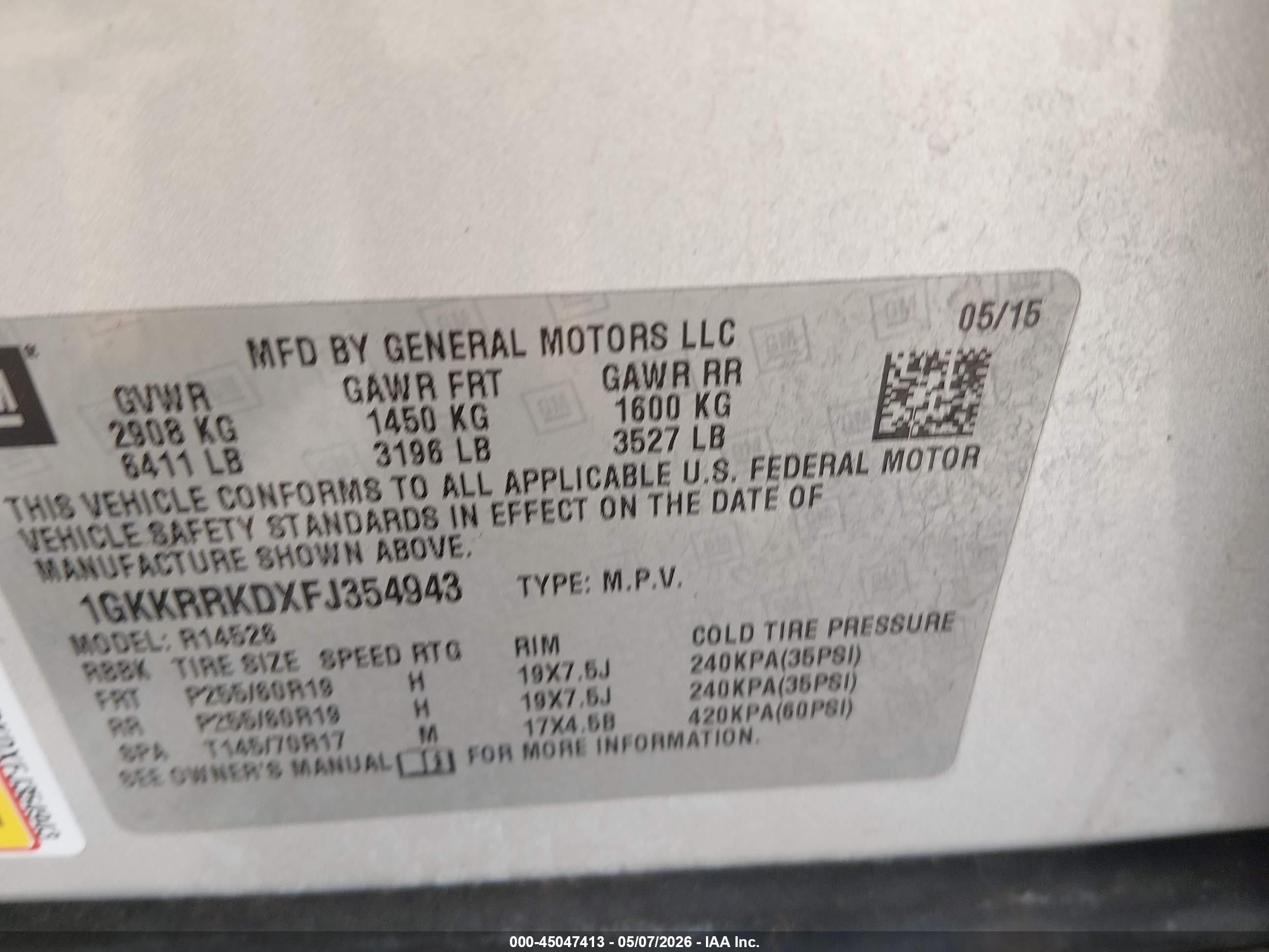 2015 Gmc Acadia Slt-1 Silver vin: 1GKKRRKDXFJ354943