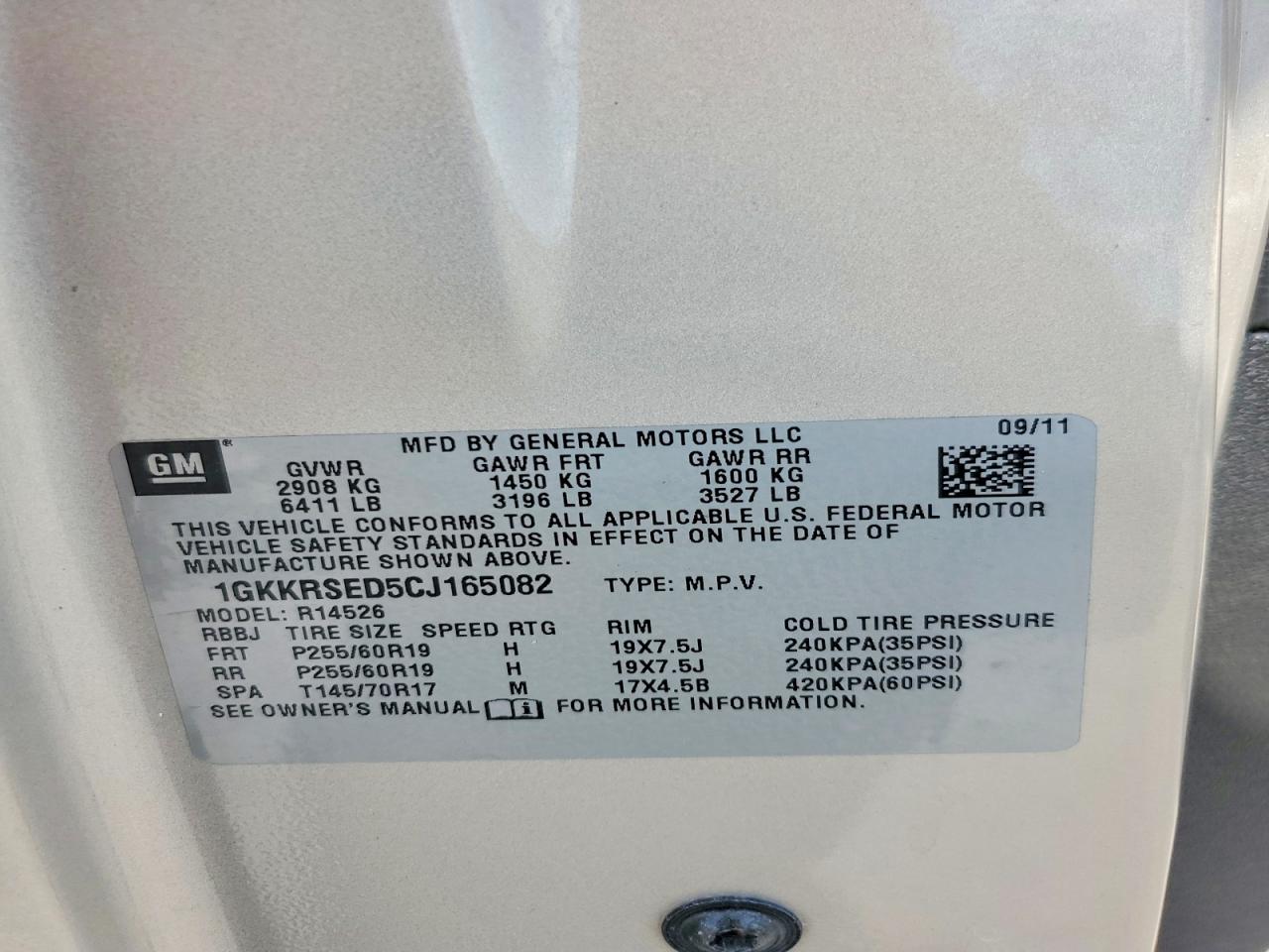 2012 Gmc Acadia Slt-2 Cream vin: 1GKKRSED5CJ165082