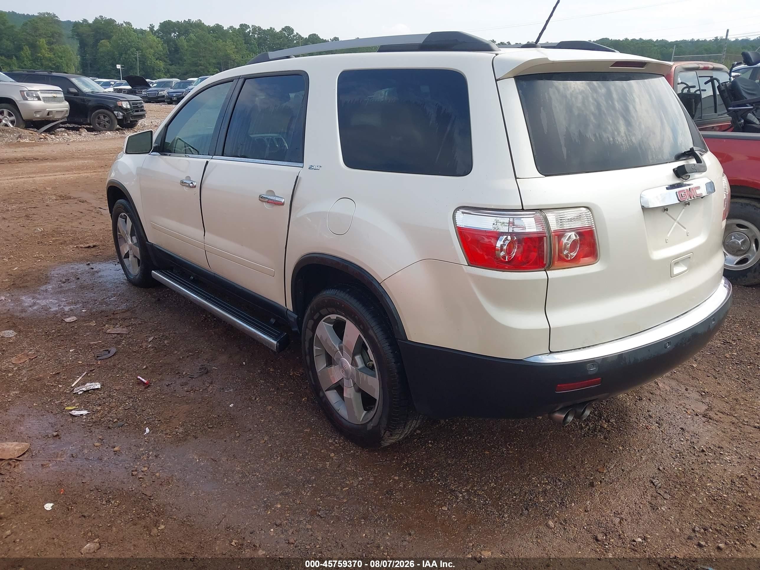 2011 Gmc Acadia Slt-2 White vin: 1GKKRSED7BJ192573
